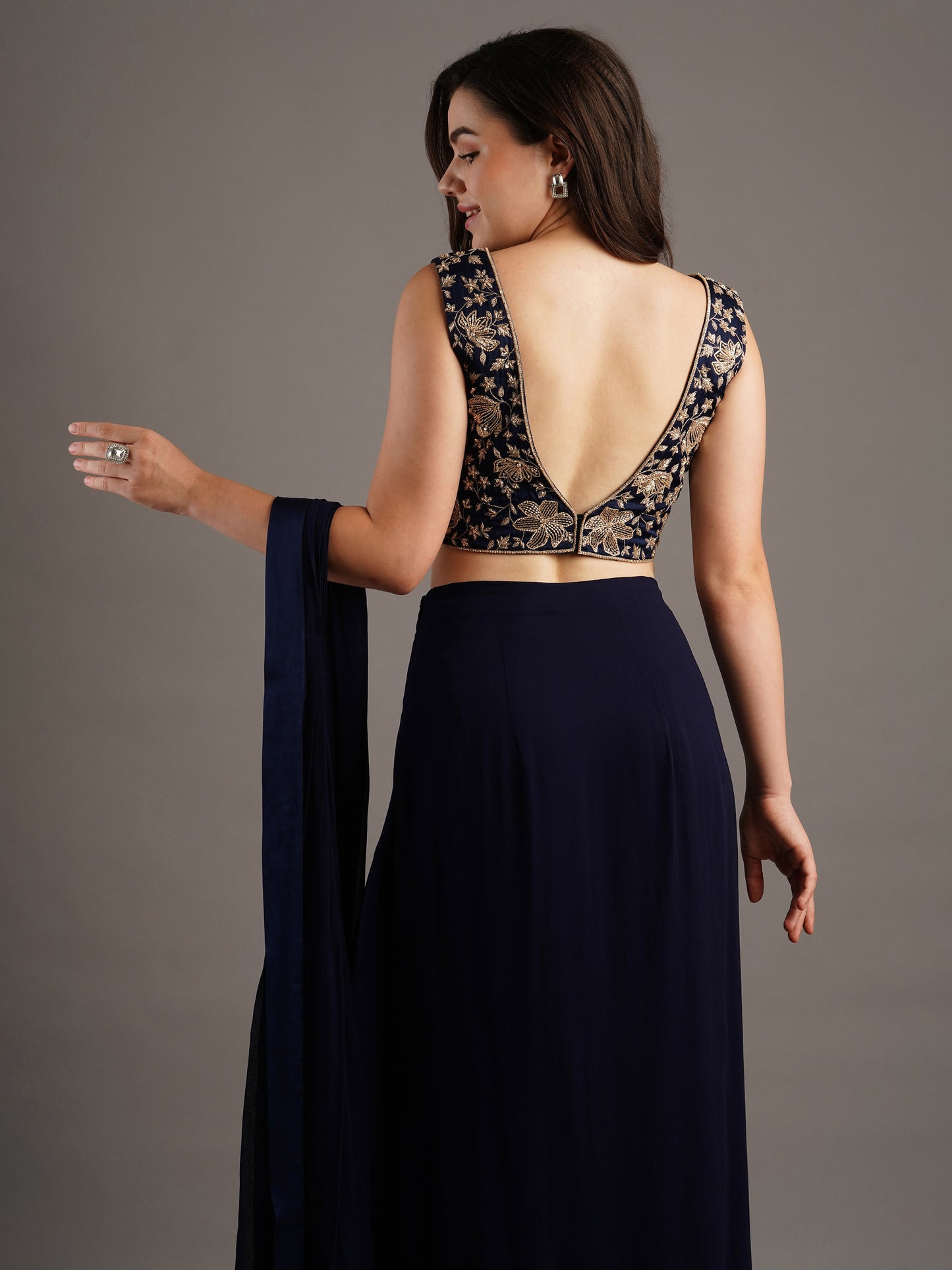 NAVY SAREE