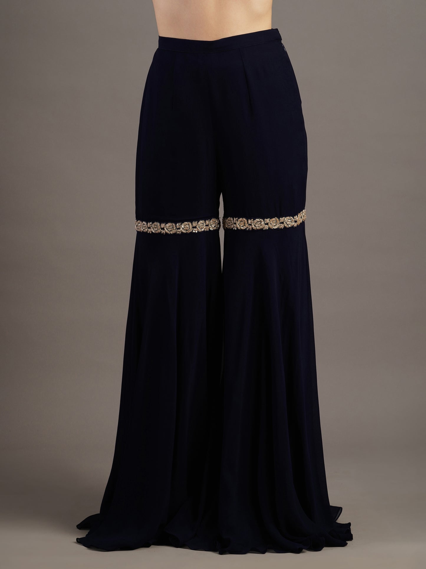 NAVY SHARARA SET