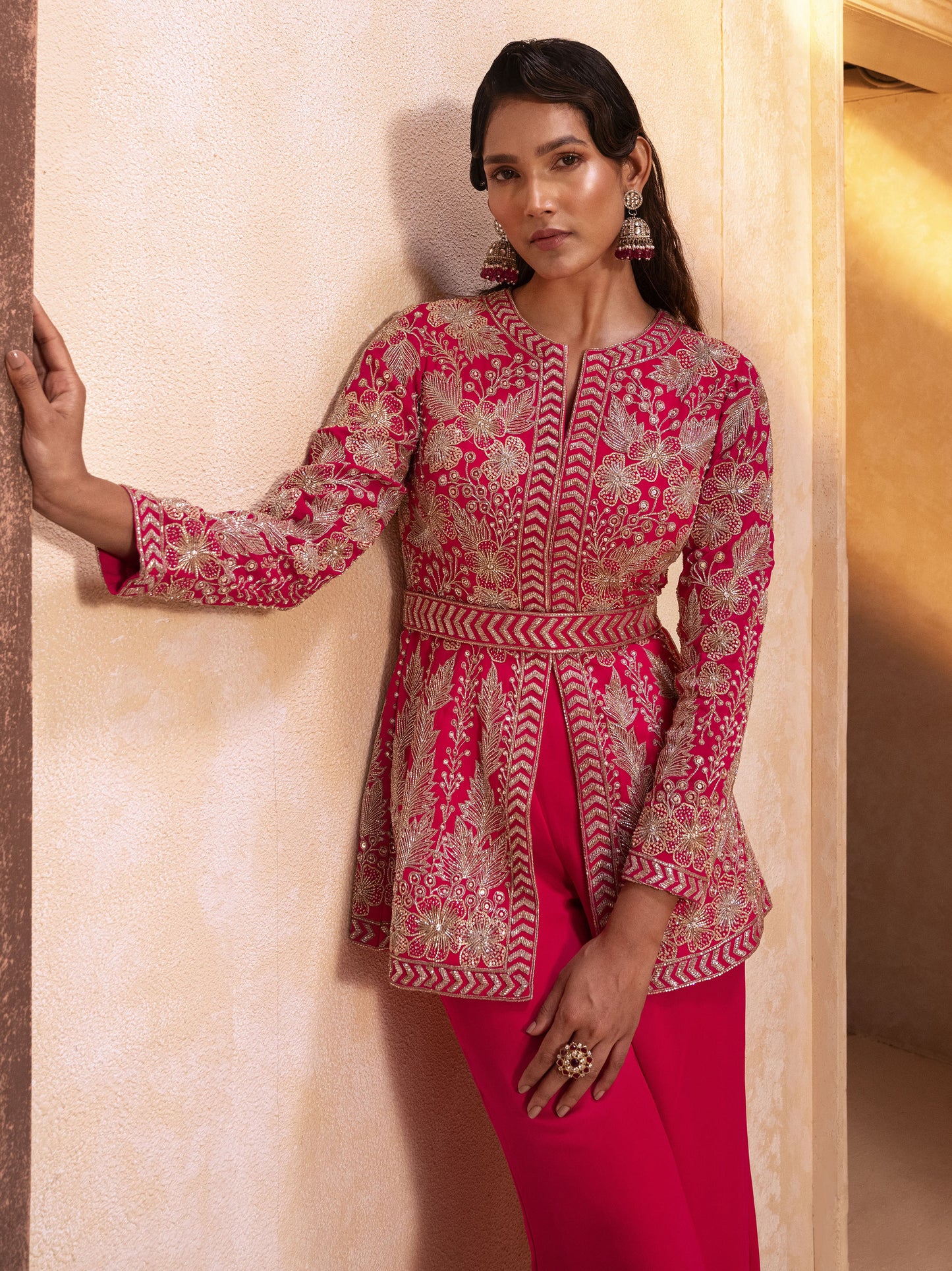FUCHSIA PINK JACKET SET