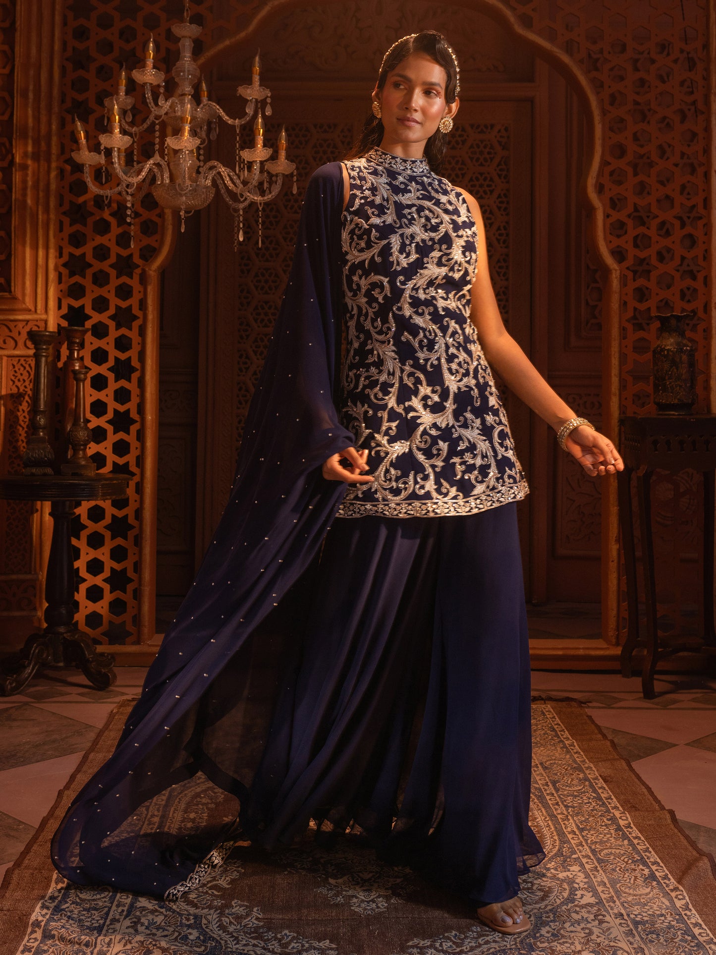 NAVY KURTI SET