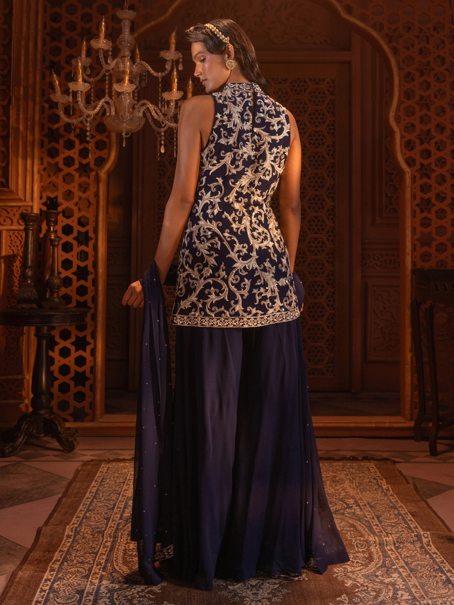 NAVY KURTI SET