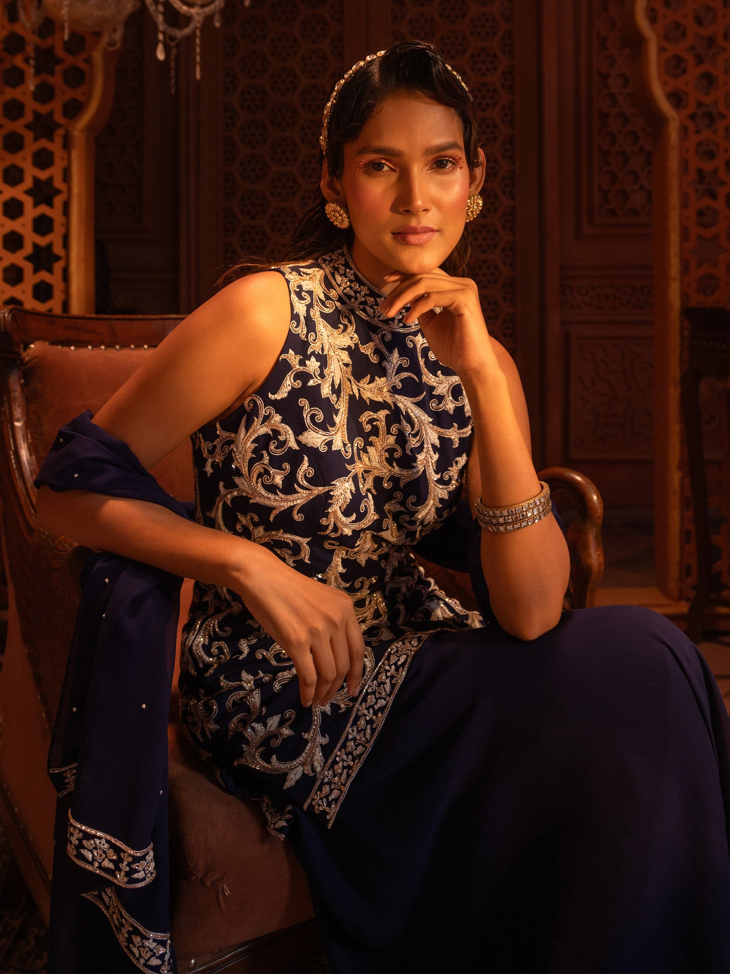 NAVY KURTI SET