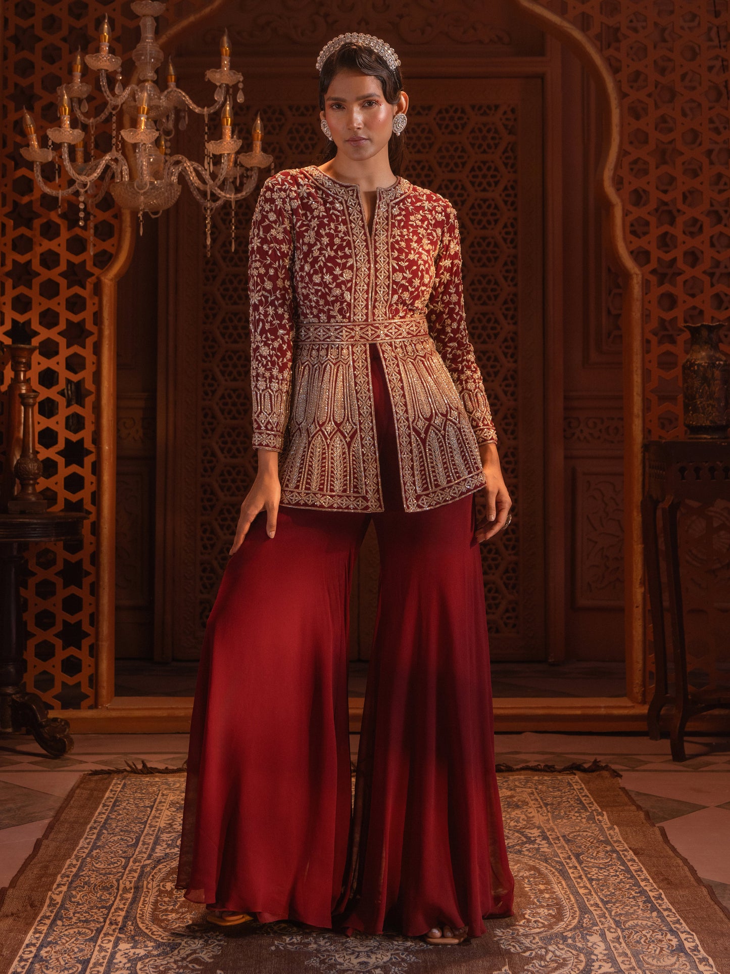 MAROON JACKET SET