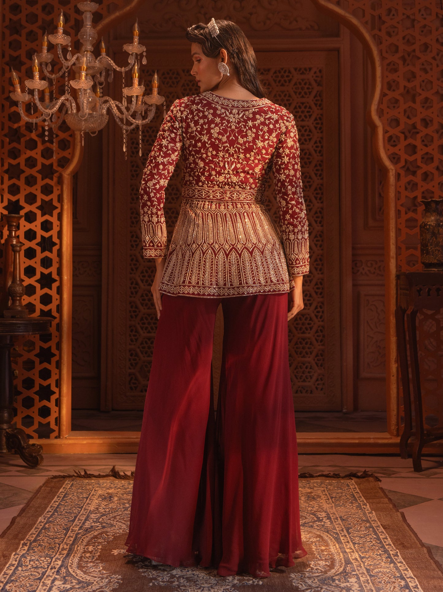 MAROON JACKET SET
