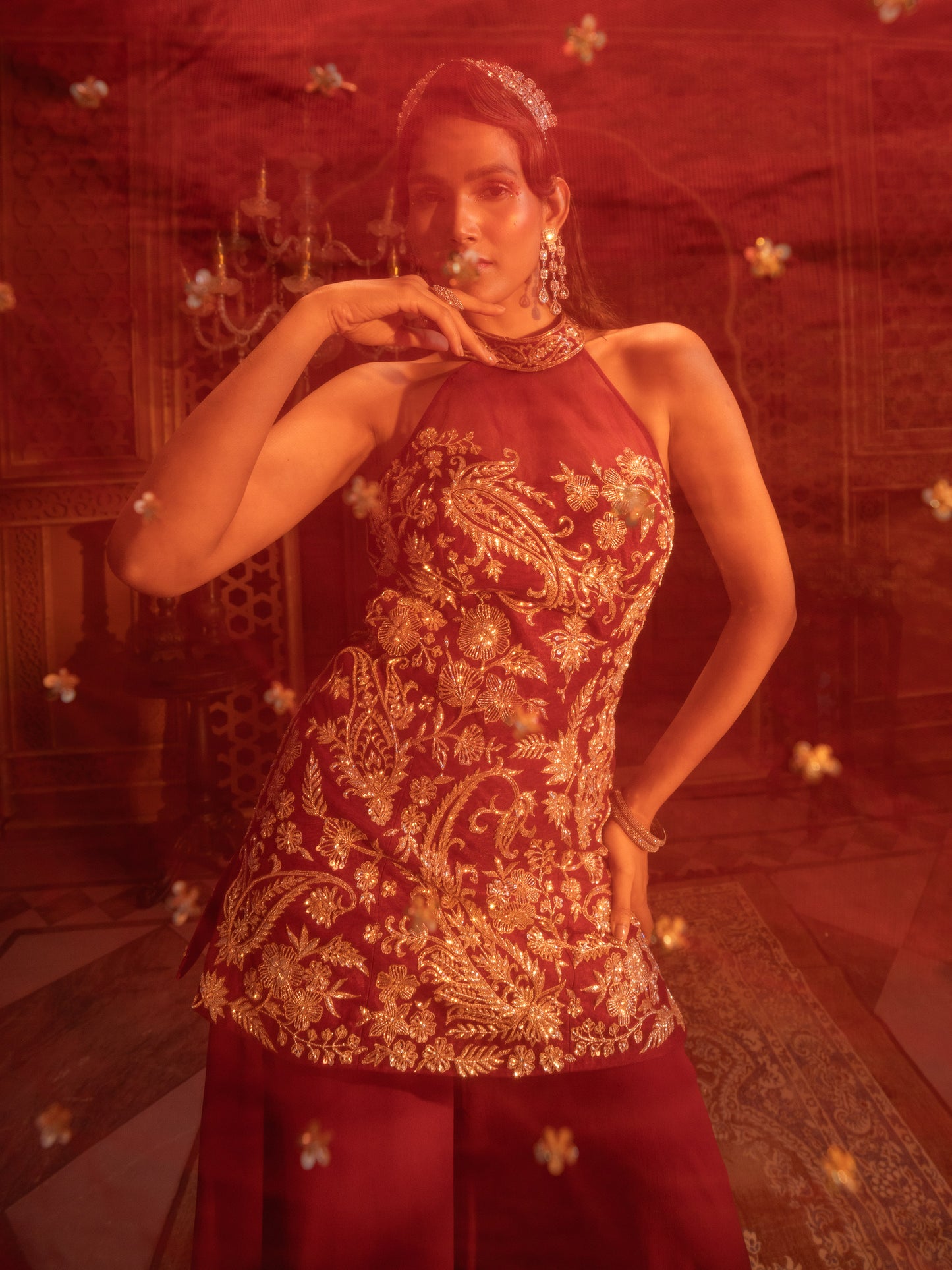 MAROON KURTI SET
