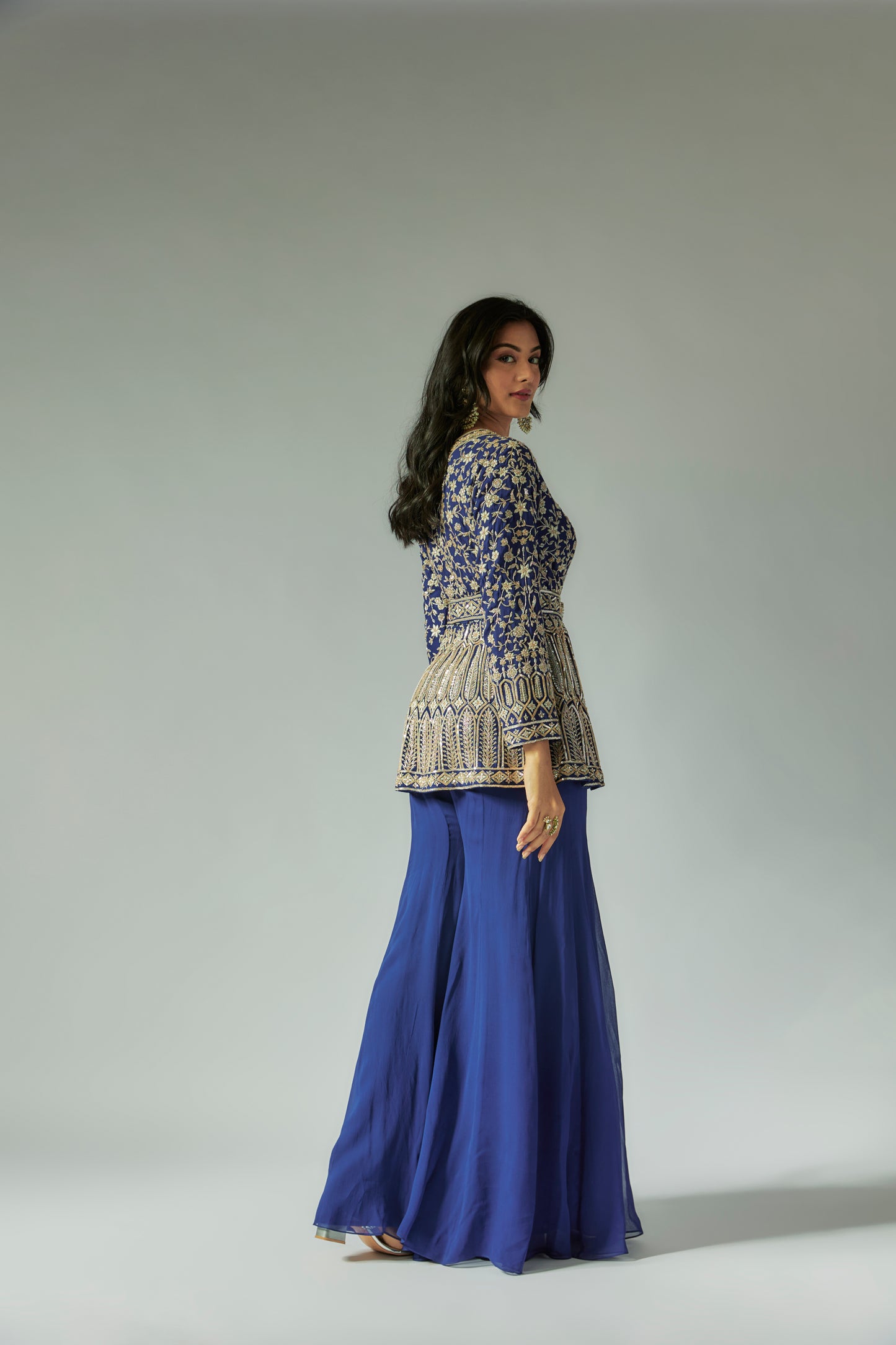 BLUE SHARARA SET
