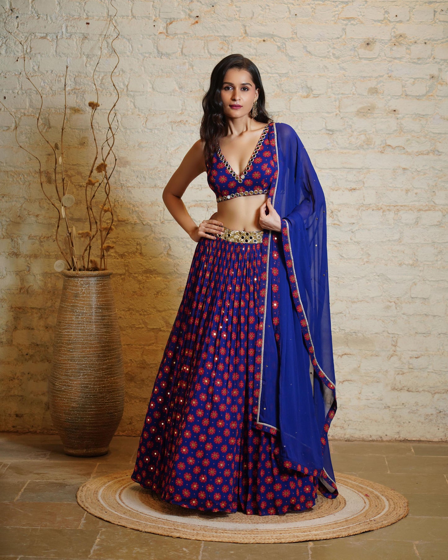 MIRA BLUE LEHENGA & BLOUSE & DUPATTA