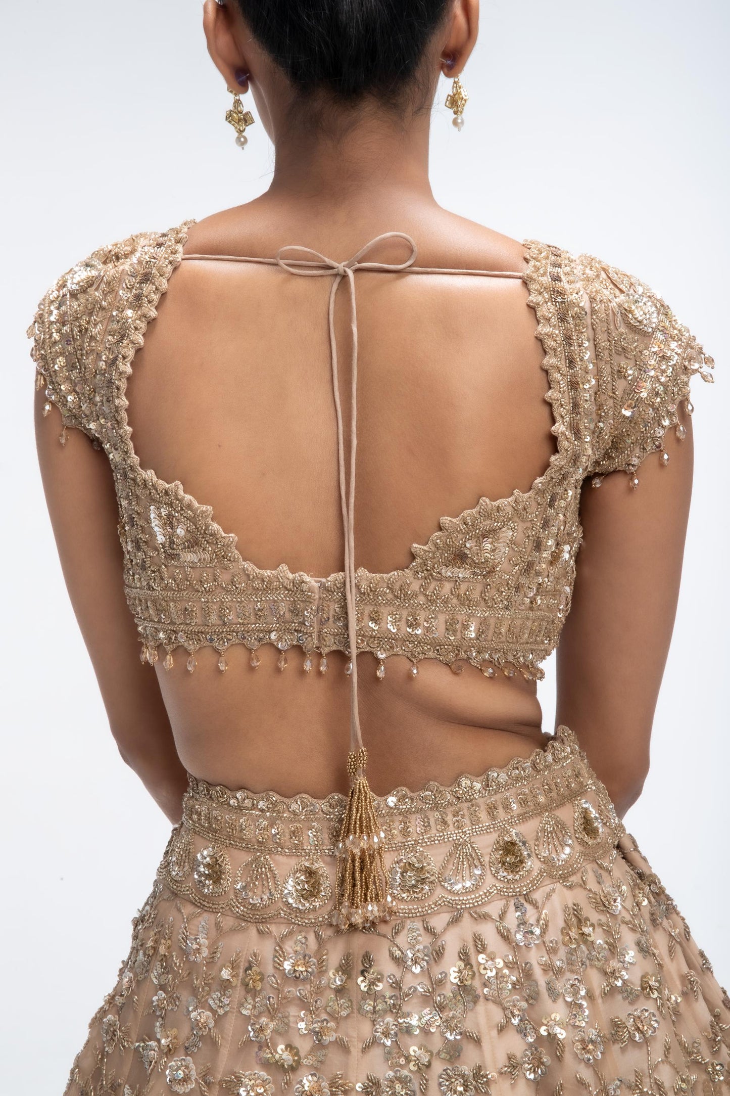 GOLDEN MIRAGE SCALLOP LEHENGA