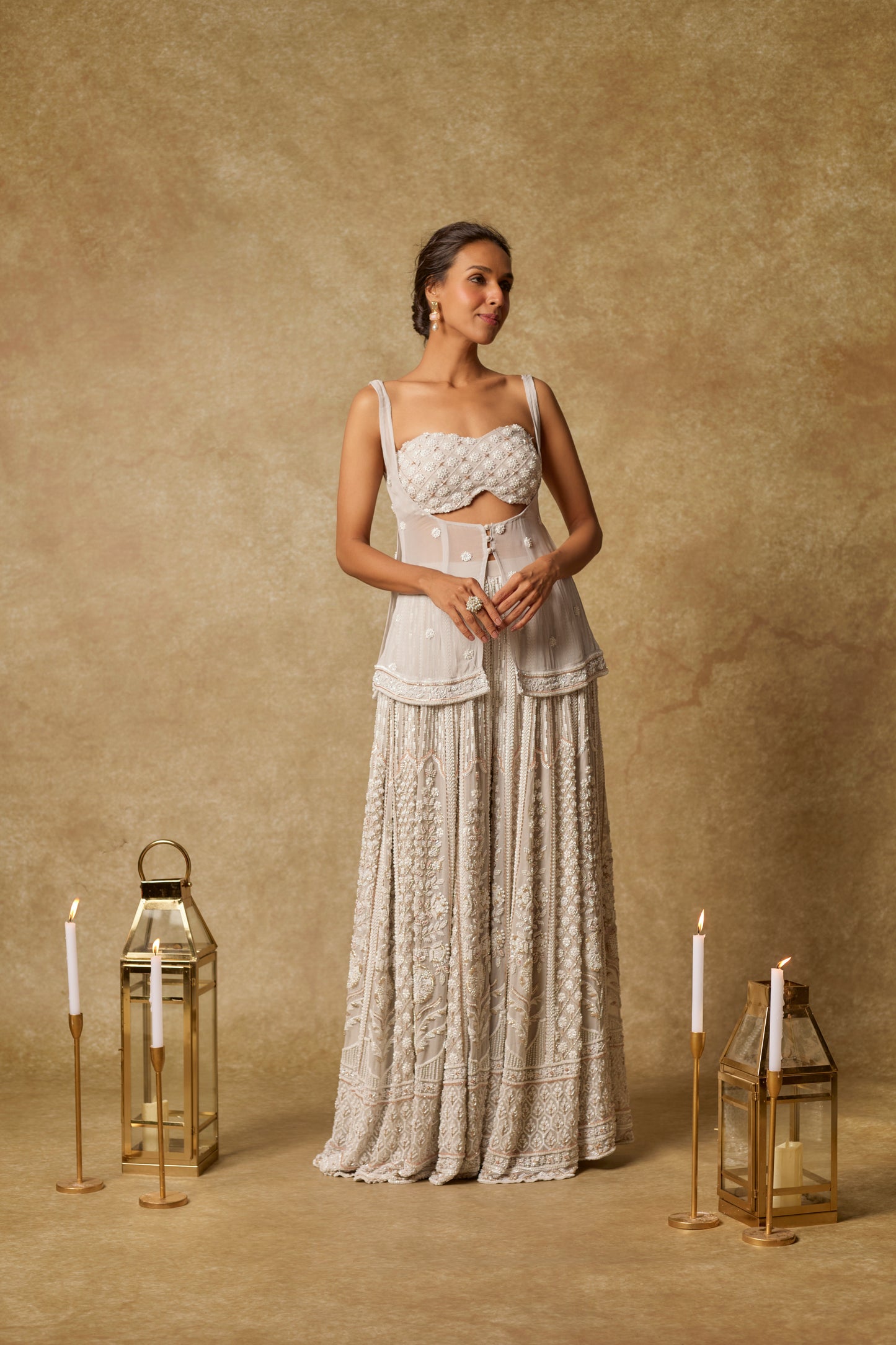 GREY GHARARA SET