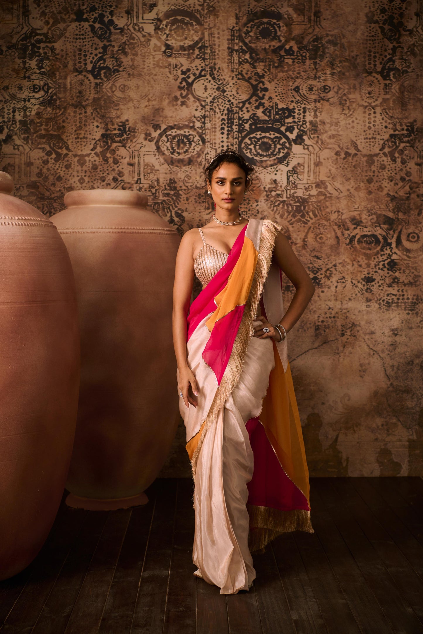 MULTICOLOUR SAREE SET