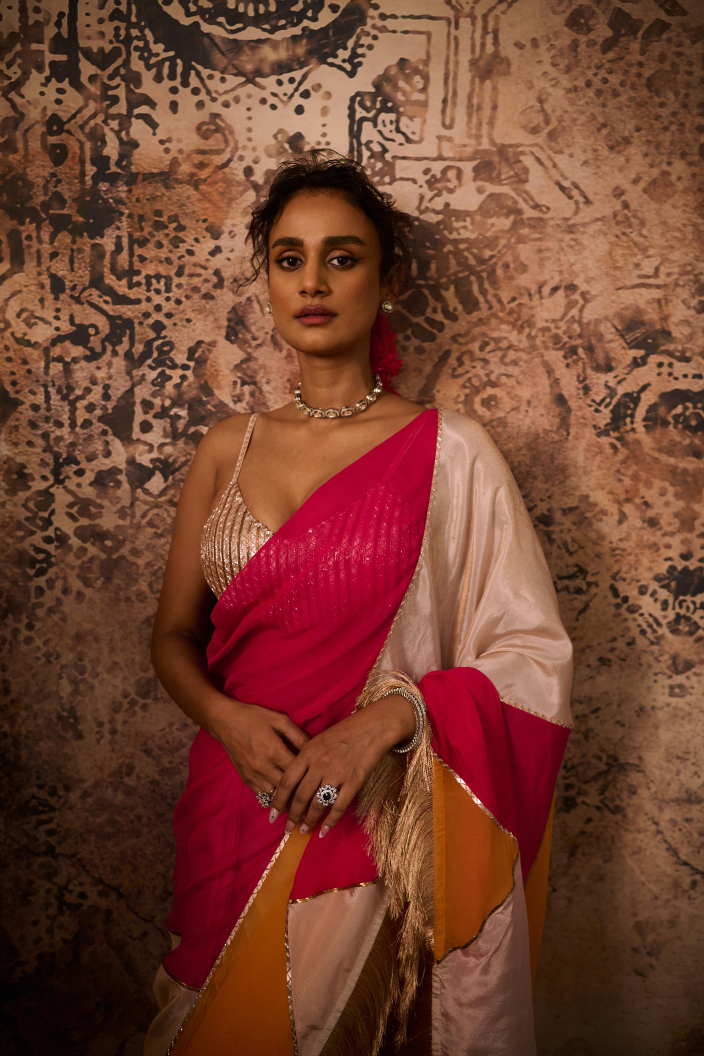 MULTICOLOUR SAREE SET