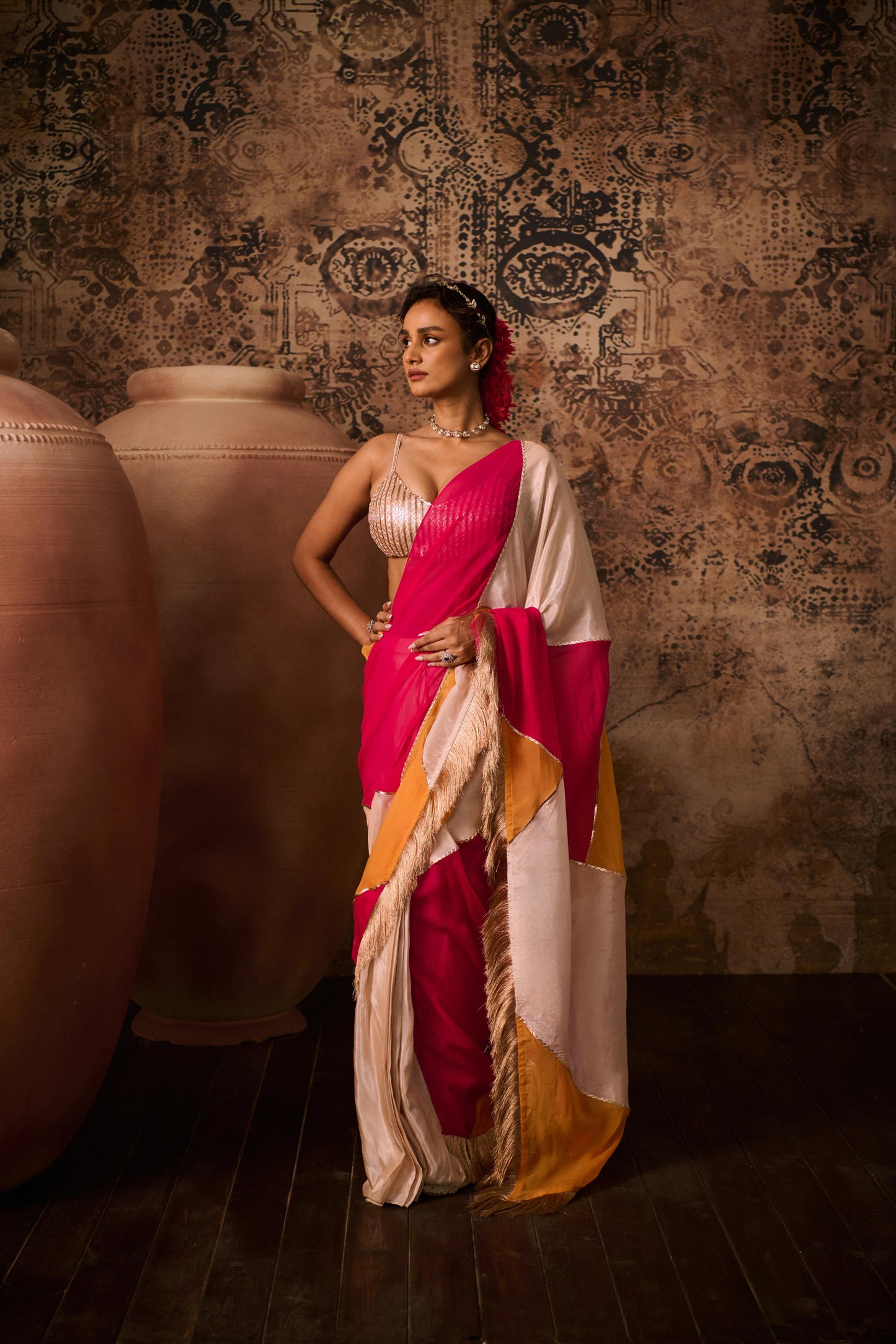 MULTICOLOUR SAREE SET