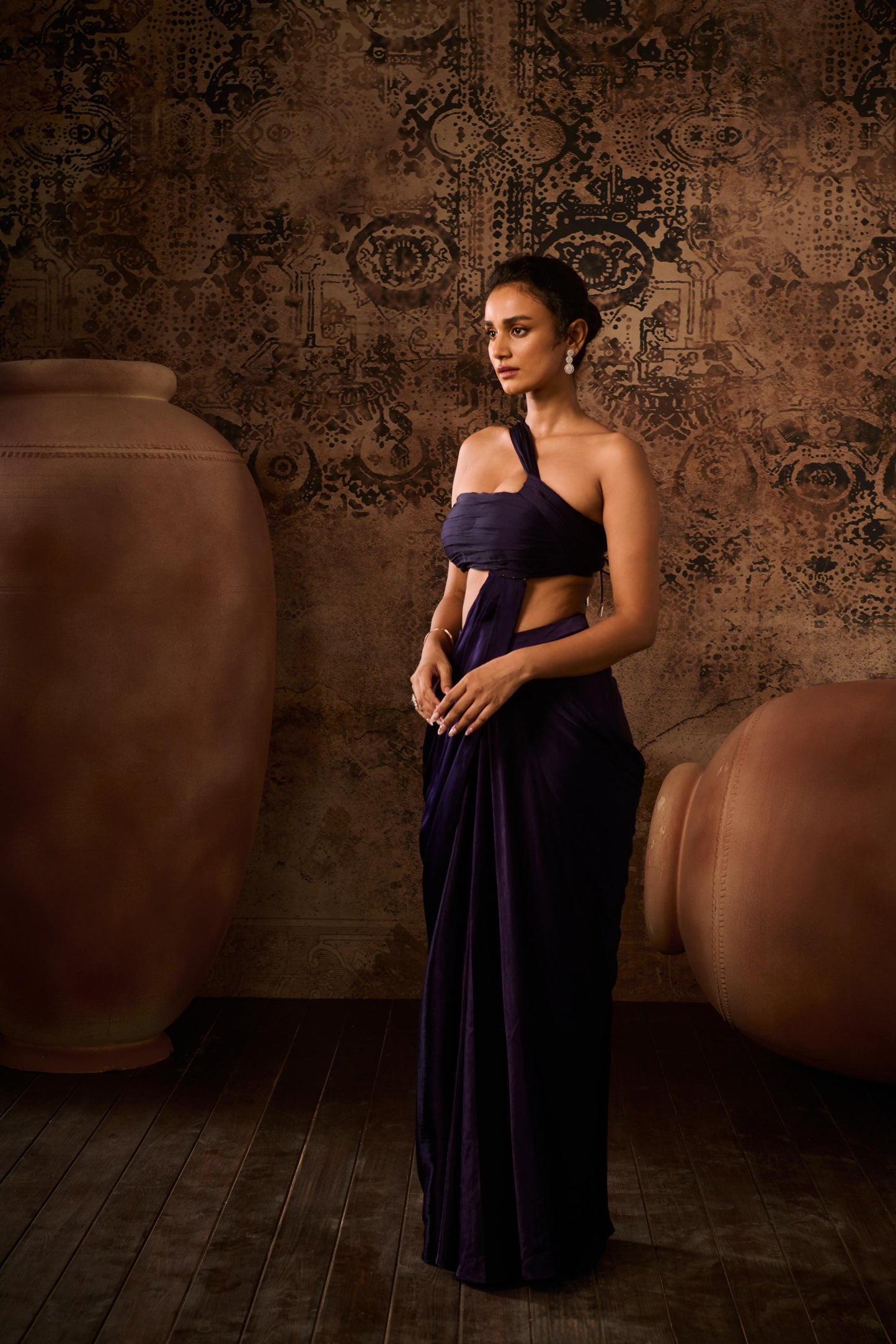 PURPLE SAREE SET