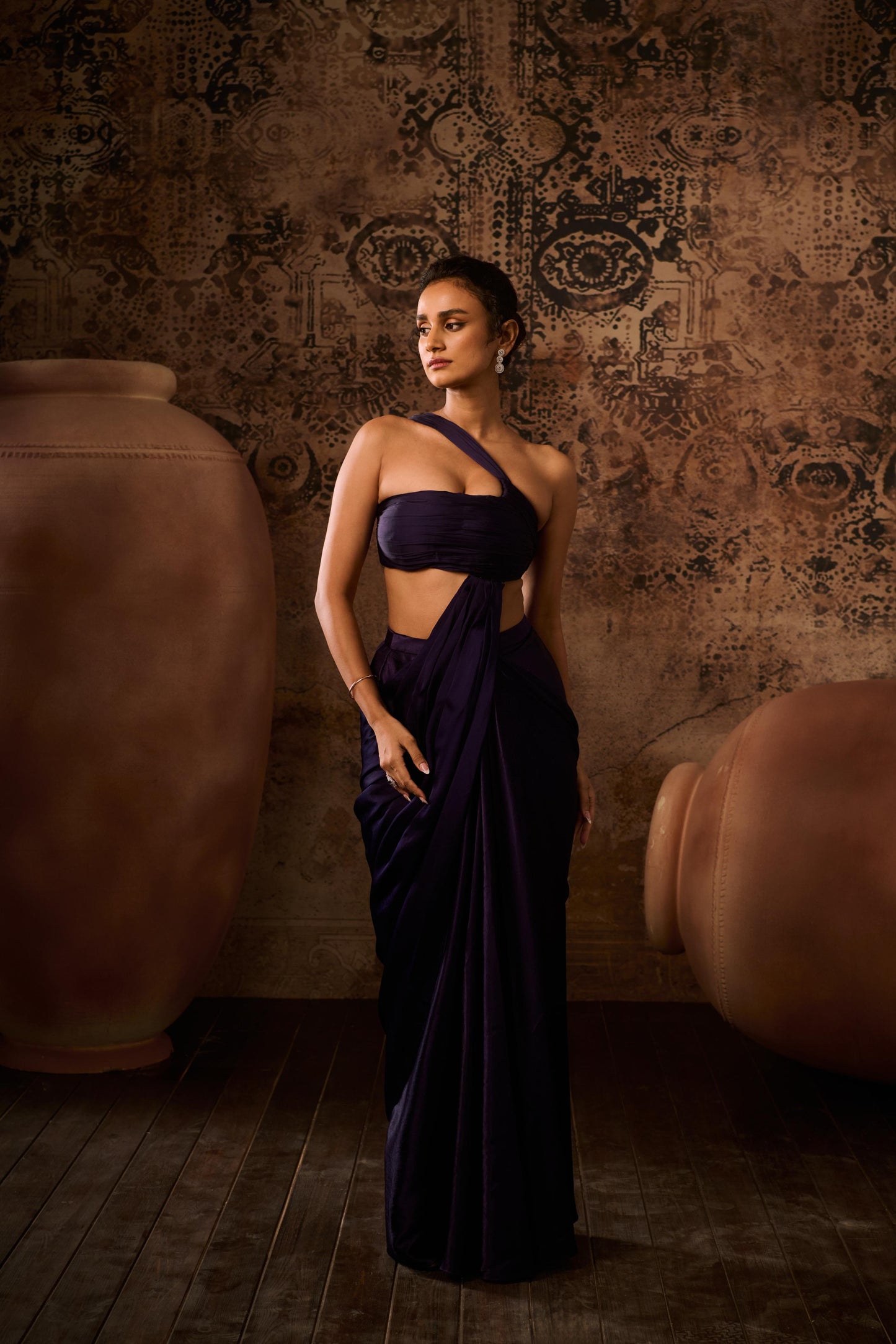 PURPLE SAREE SET
