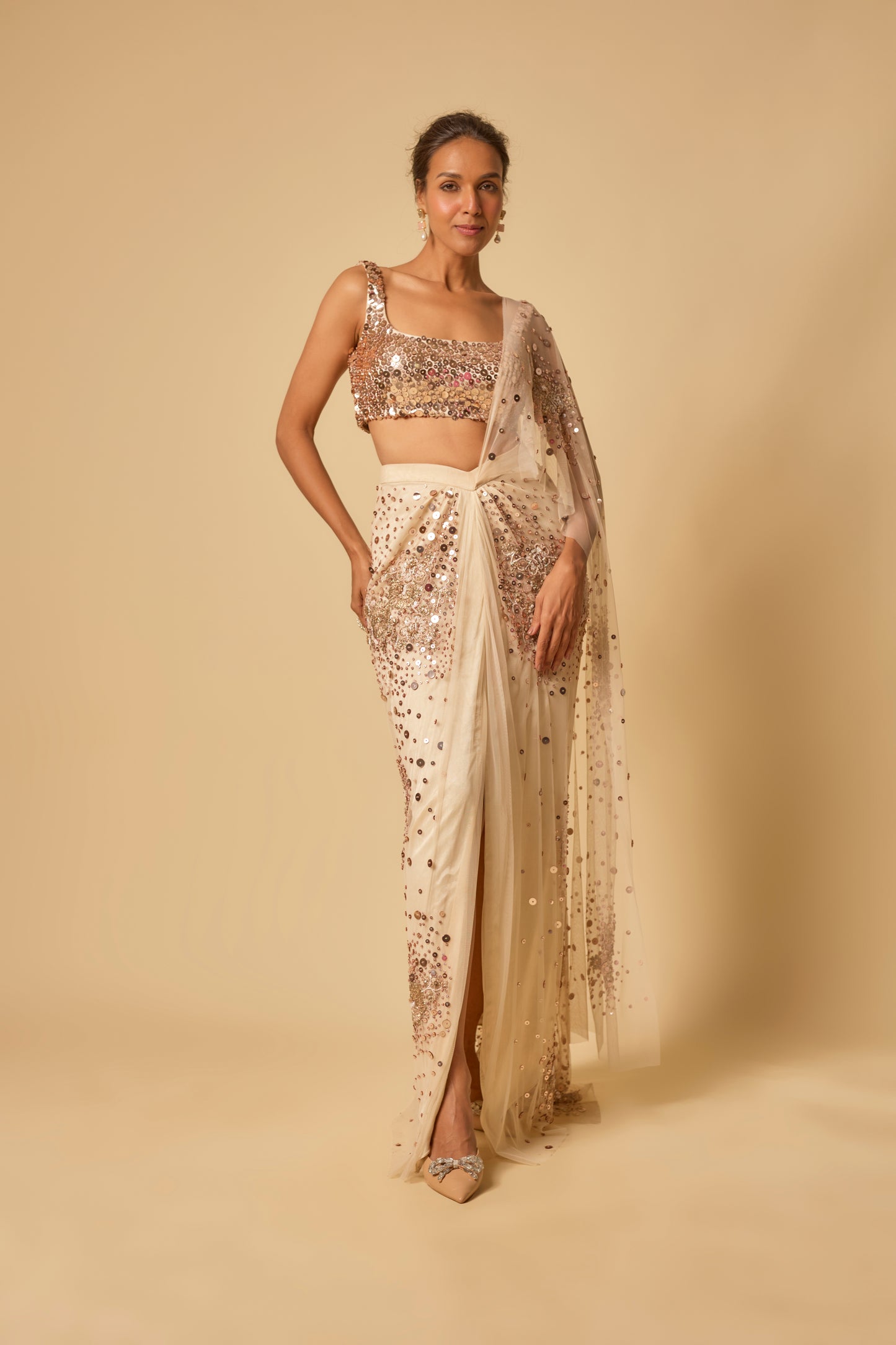 BEIGE SAREE
