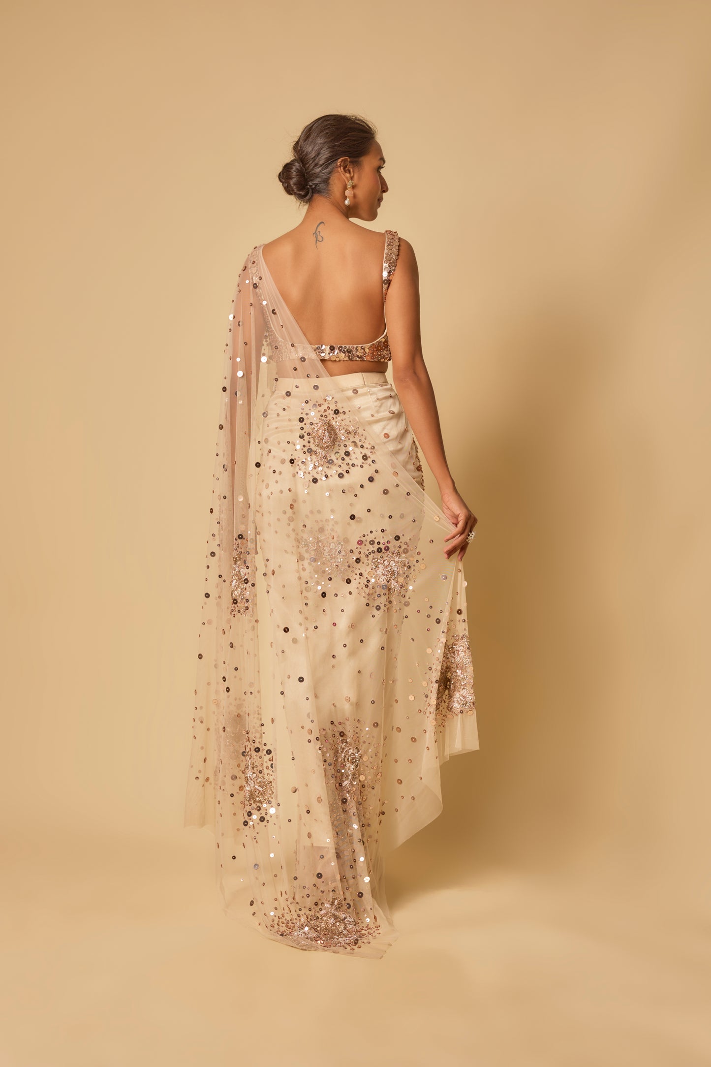 BEIGE SAREE
