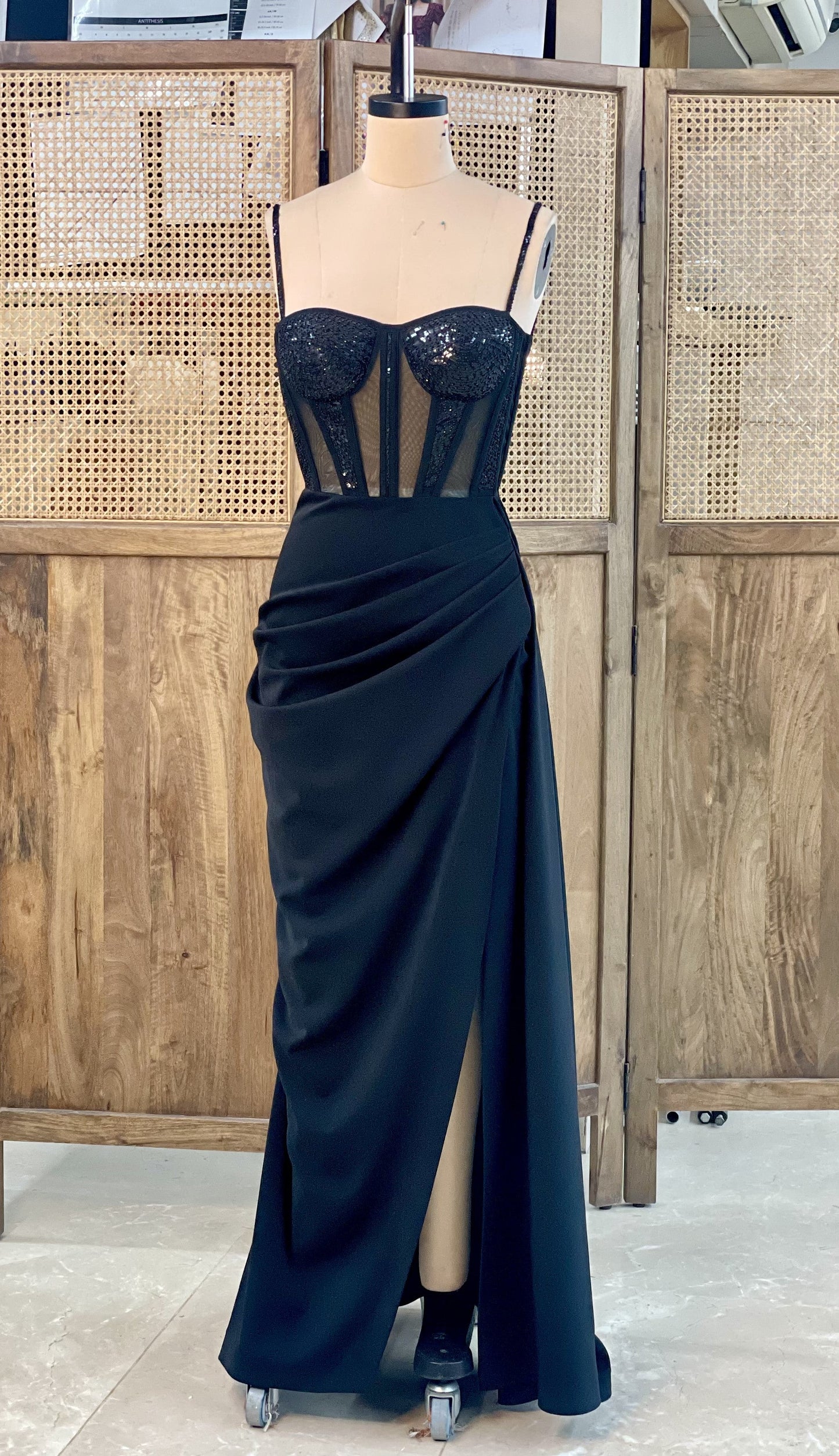 METALLIC CORSET DRESS