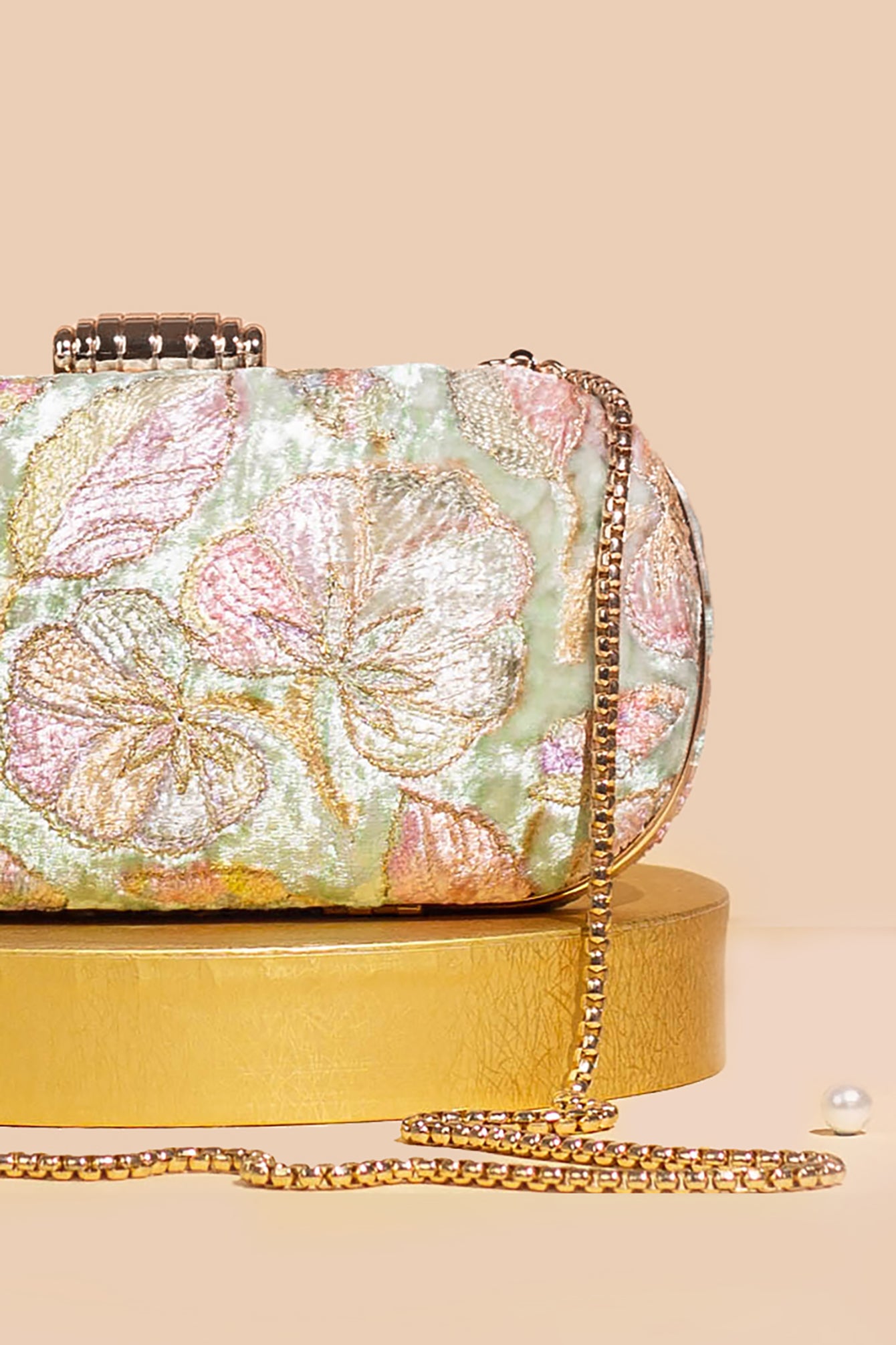 MRINAL VELVET EMBROIDERED CLUTCH