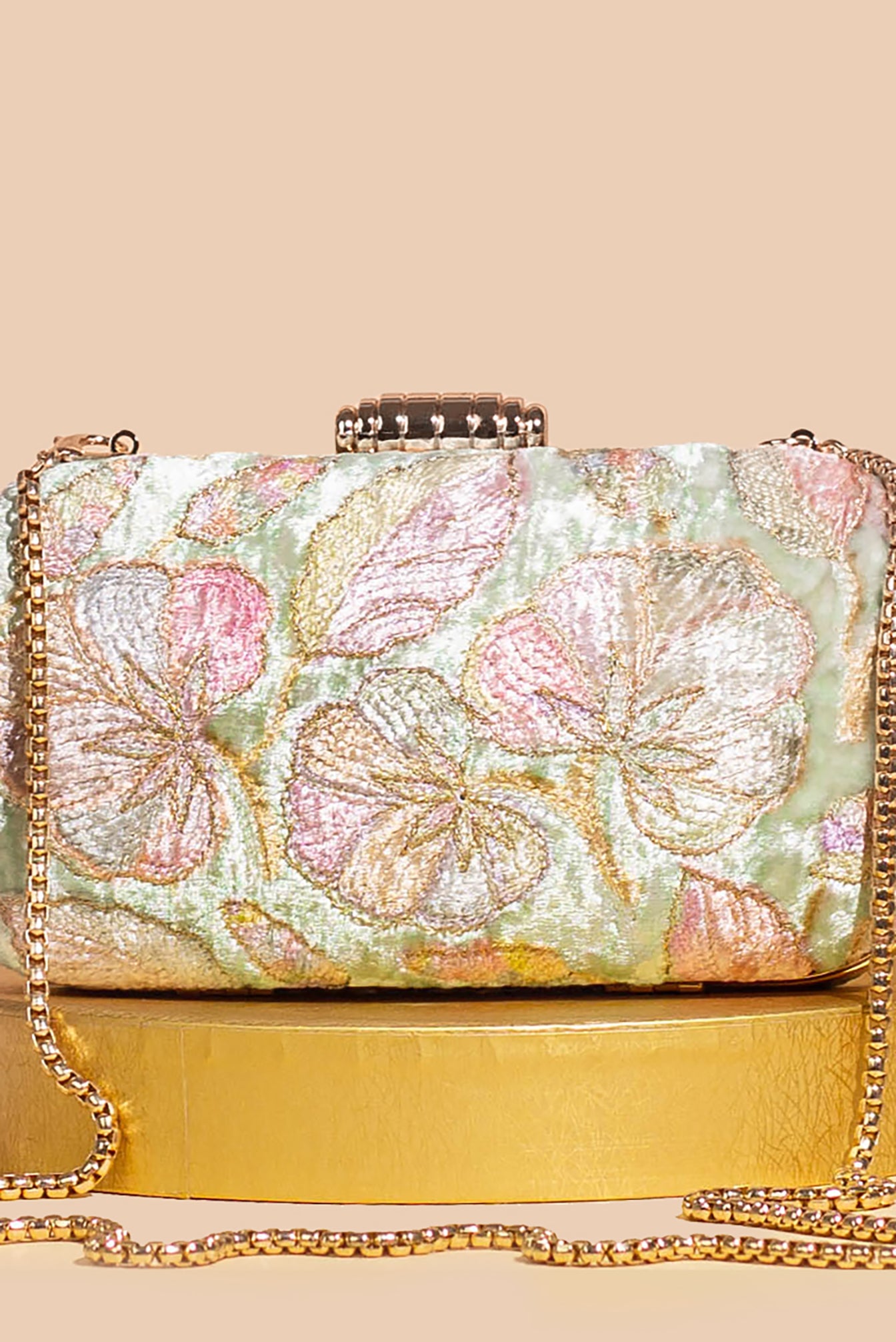 MRINAL VELVET EMBROIDERED CLUTCH