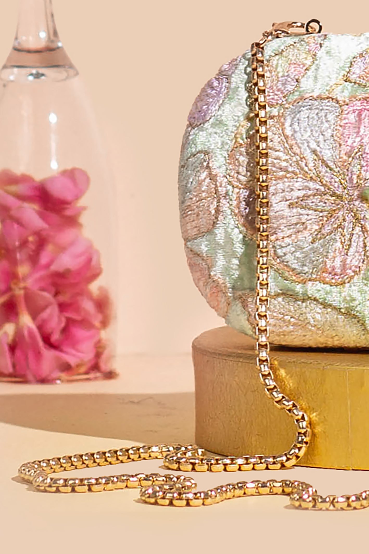 MRINAL VELVET EMBROIDERED CLUTCH