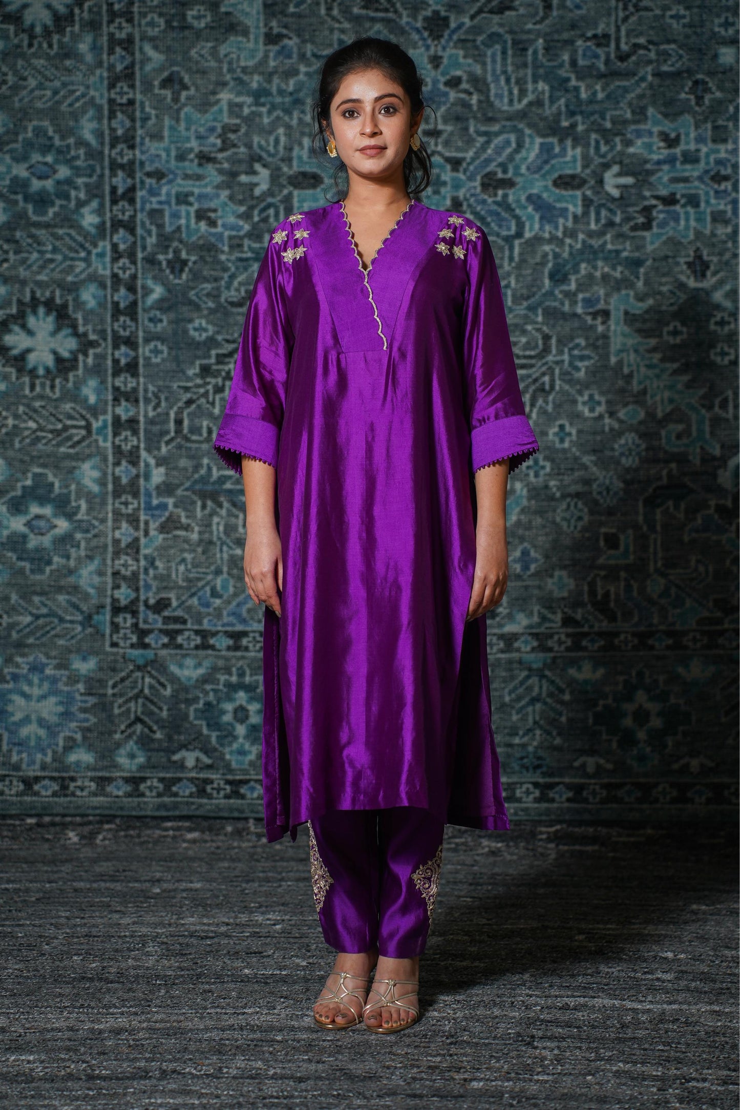 NOOR PURPLE KURTA SET