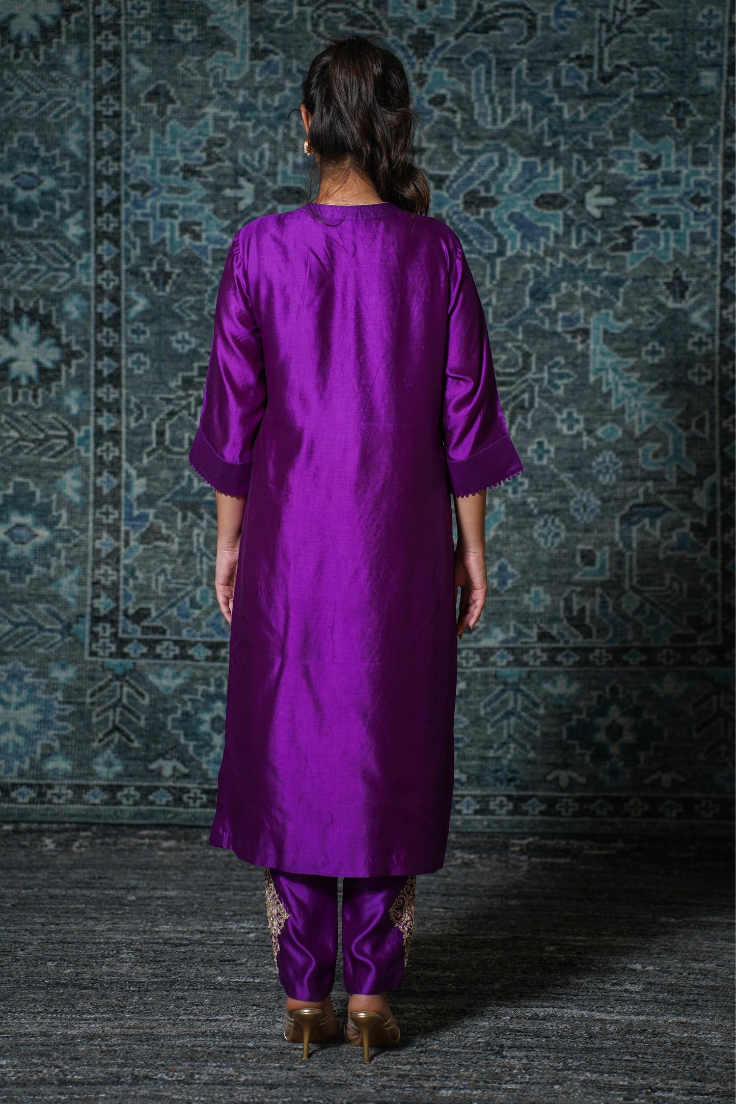 NOOR PURPLE KURTA SET