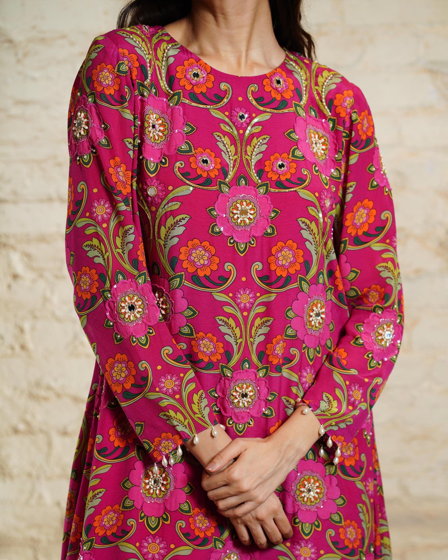 NUSRAT PINK TUNIC & DHOTI
