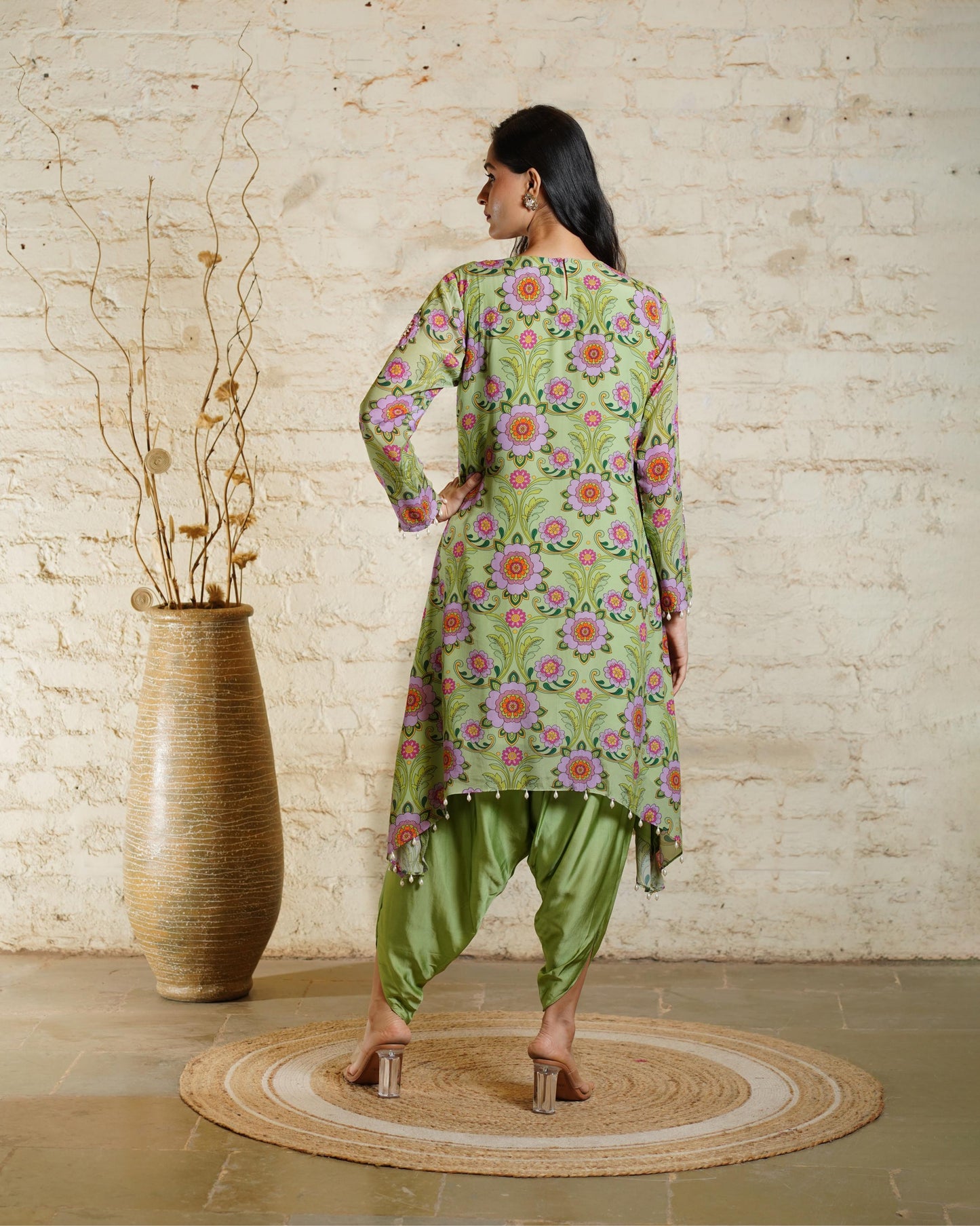 NUSRAT PISTA TUNIC & DHOTI