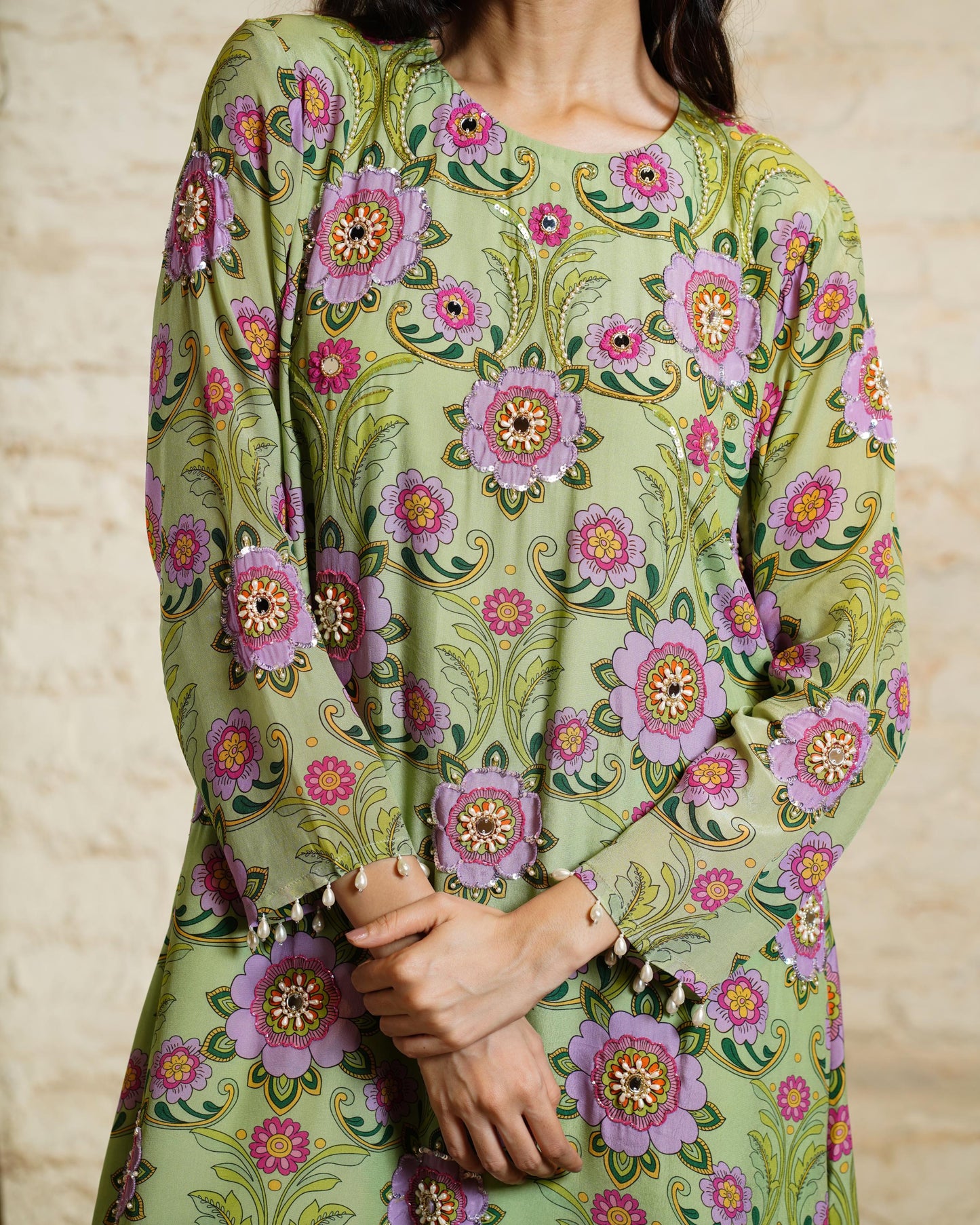 NUSRAT PISTA TUNIC & DHOTI