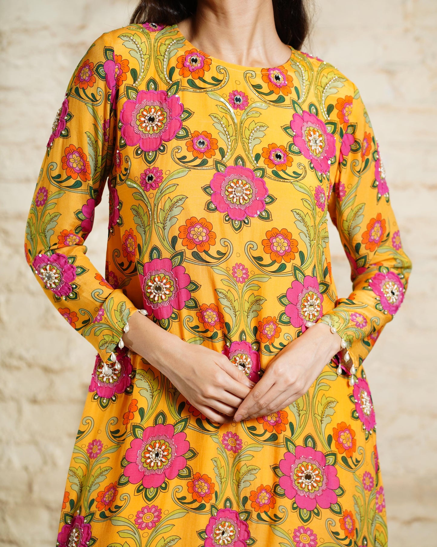 NUSRAT YELLOW TUNIC & DHOTI