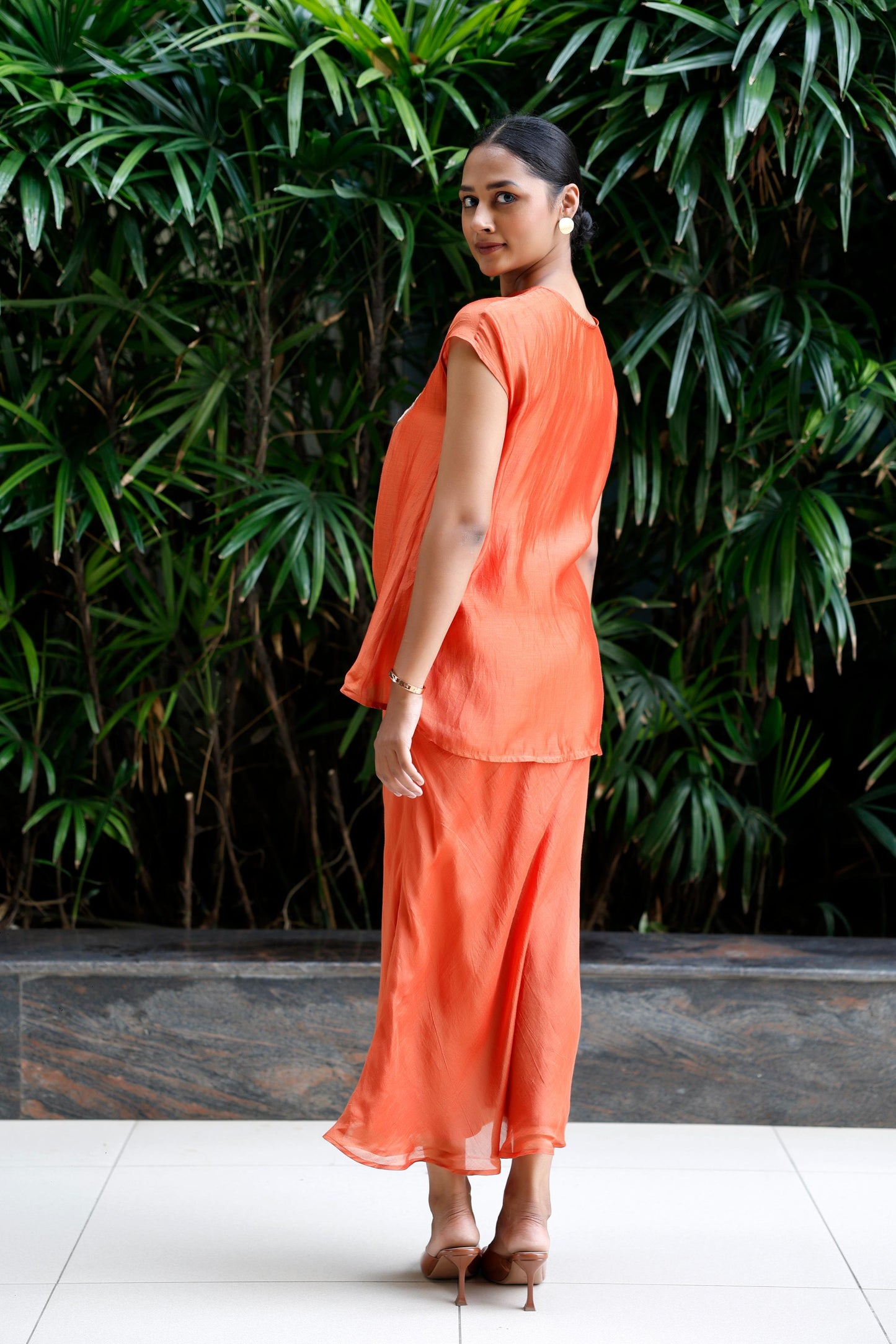 ORANGE SKIRT SET