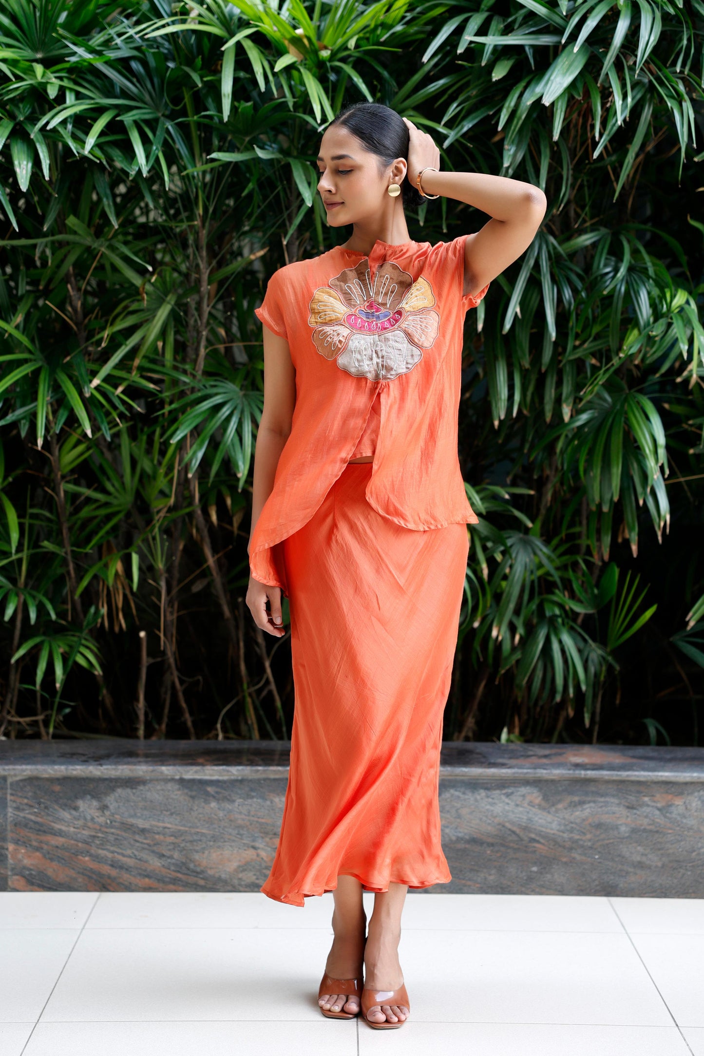 ORANGE SKIRT SET