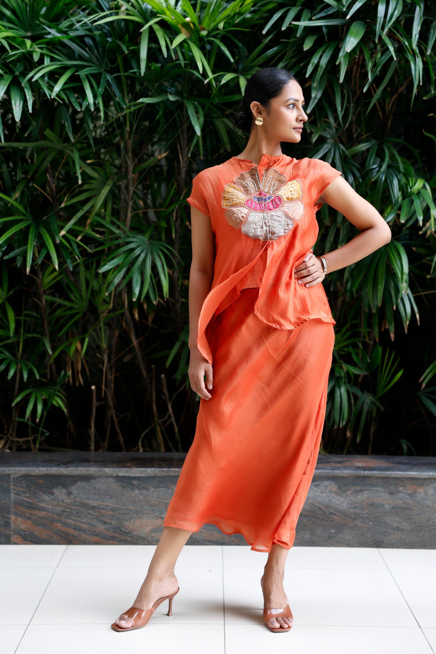 ORANGE SKIRT SET