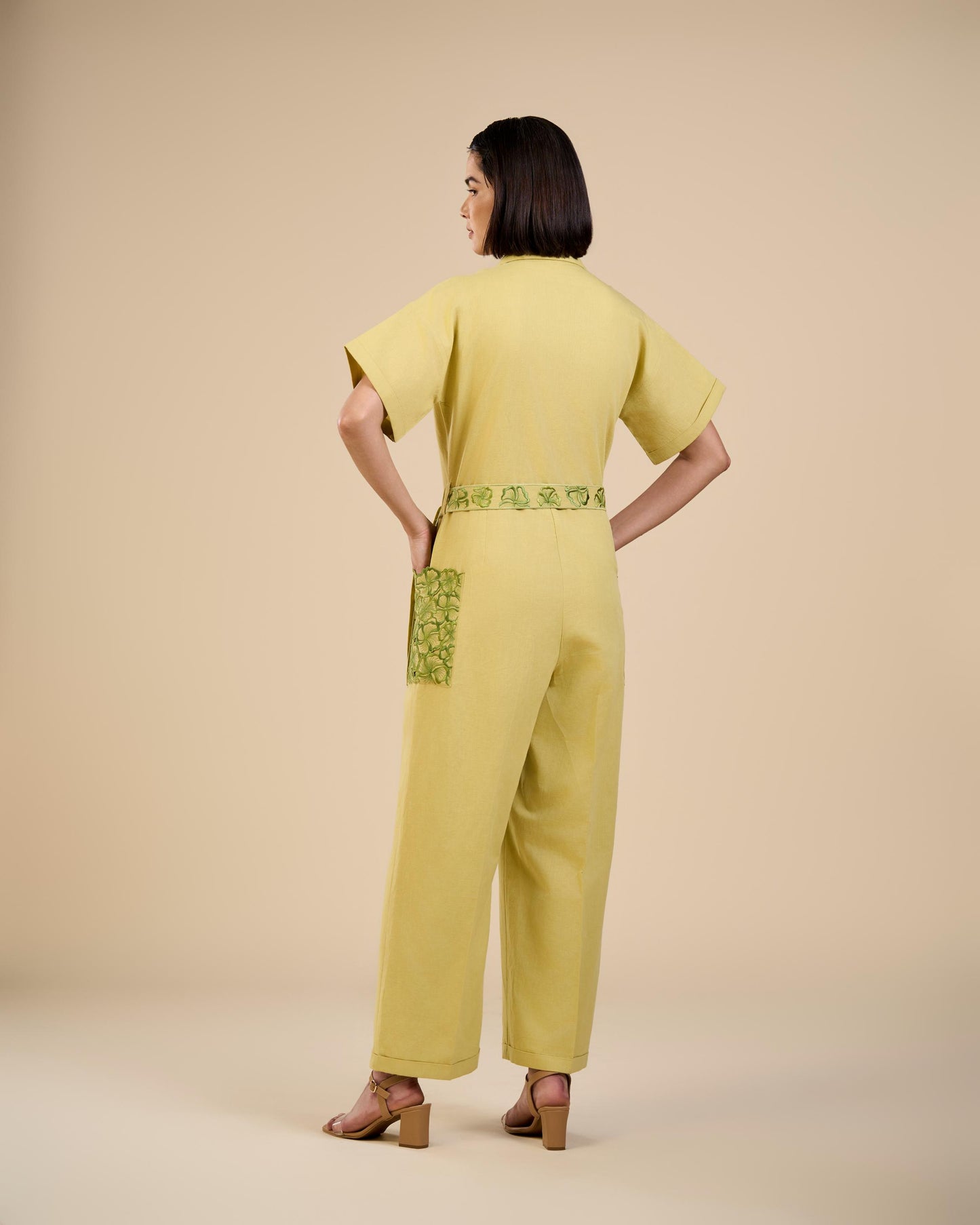 JUMPSUIT WITH EMBROIDERED BELT