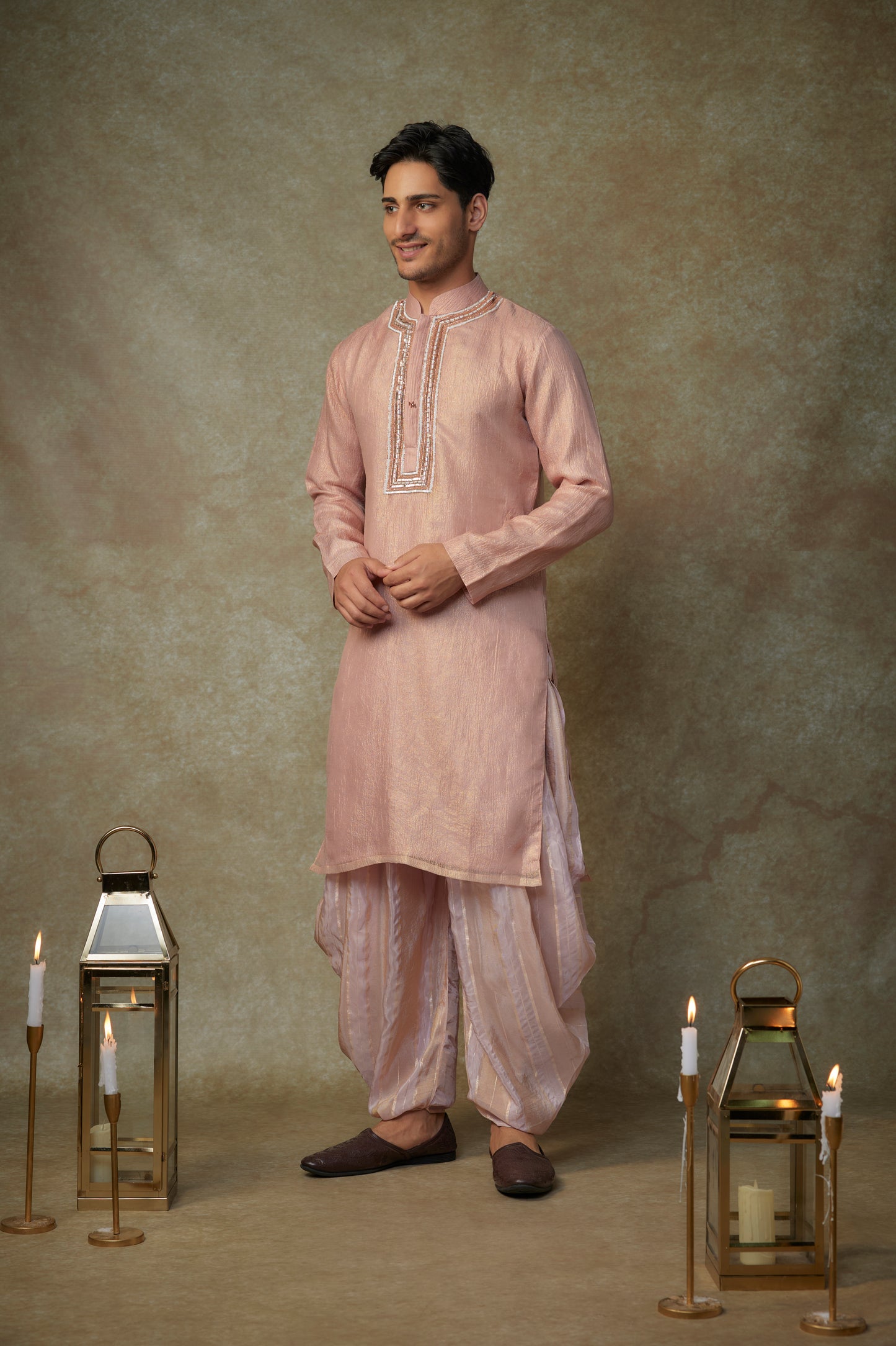 PEACH KURTA SET