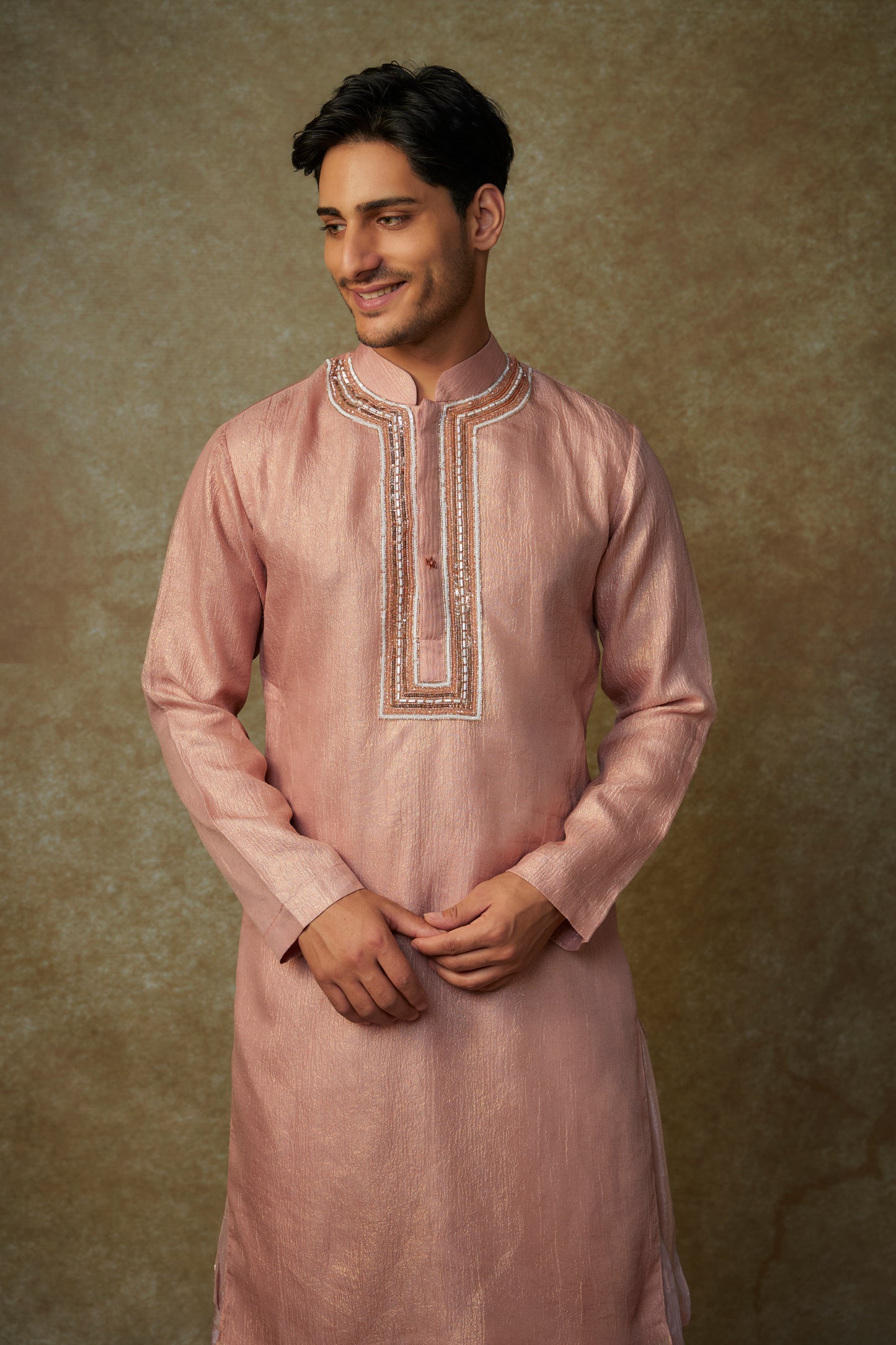 PEACH KURTA SET