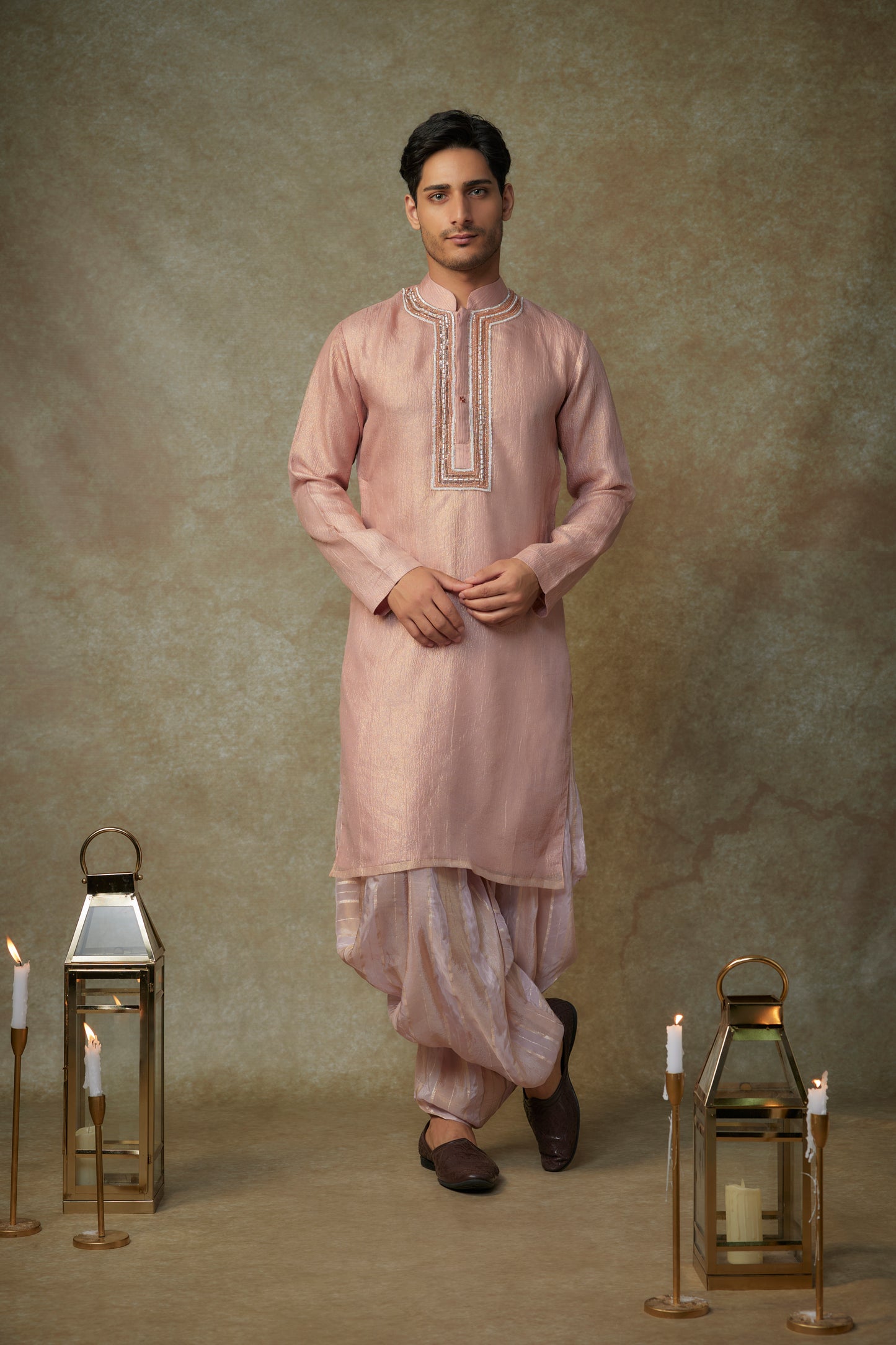 PEACH KURTA SET