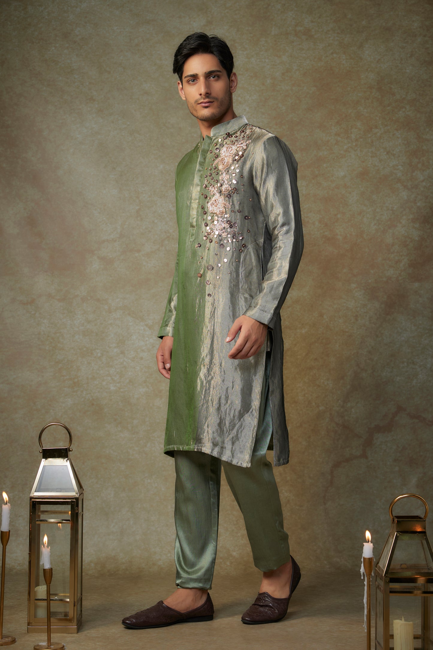GREEN & BLACK KURTA SET