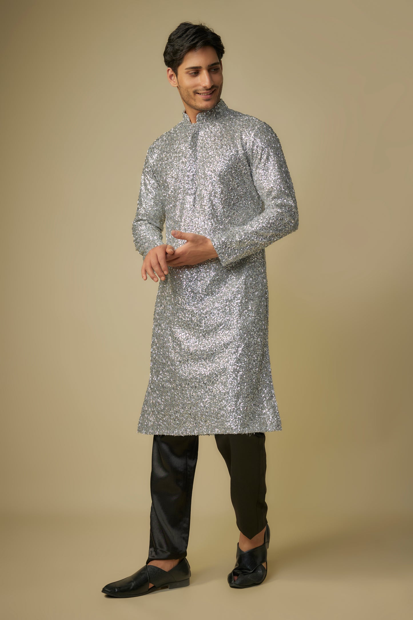 SILVER KURTA SET