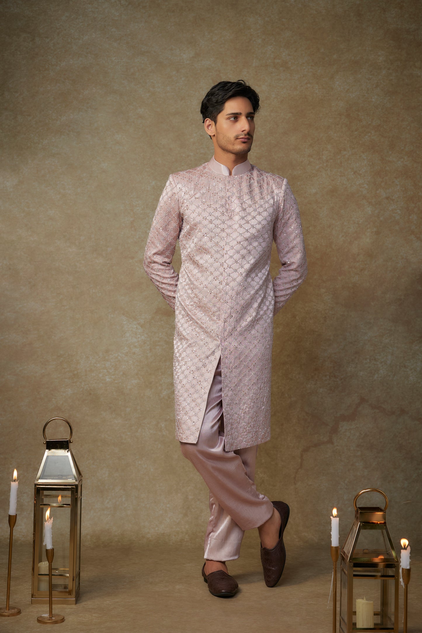 PINK SHERWANI SET