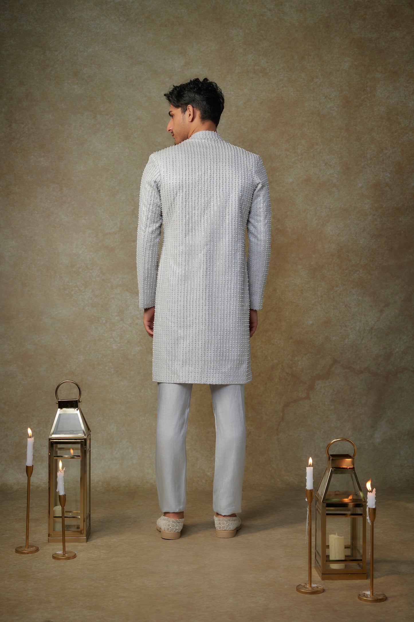 GREY SHERWANI SET