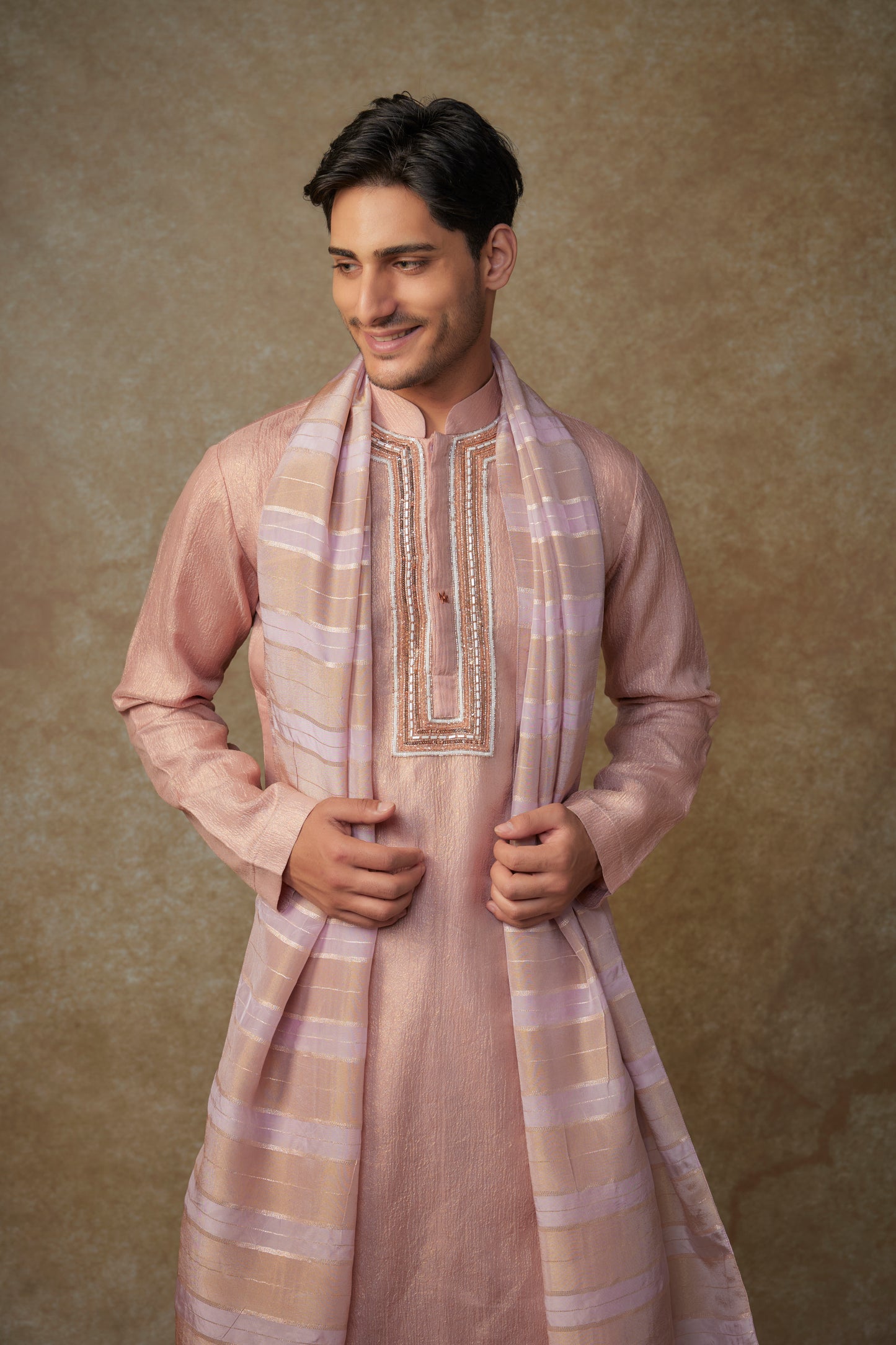 PEACH KURTA SET