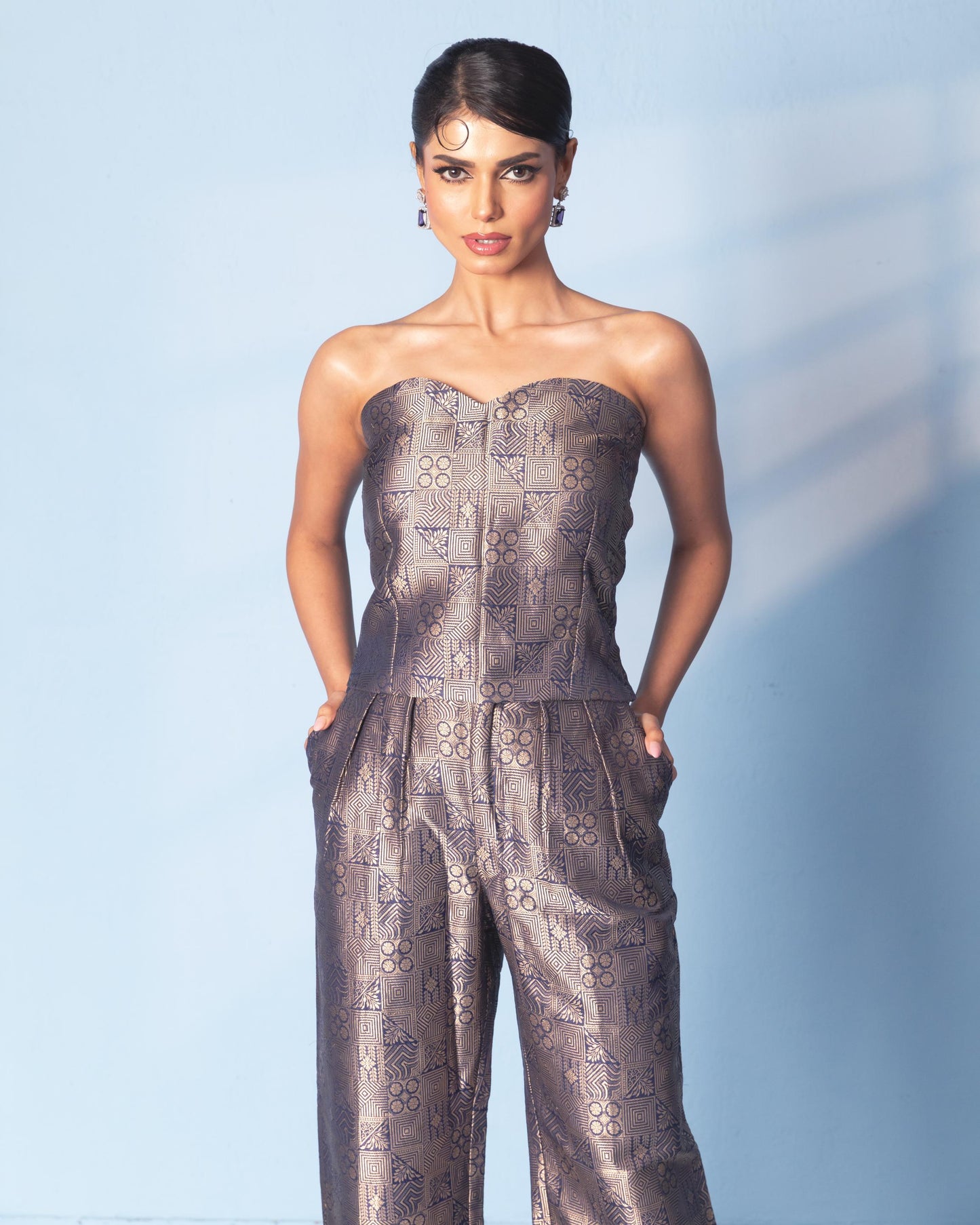 NAVY BLUE TROUSER SET