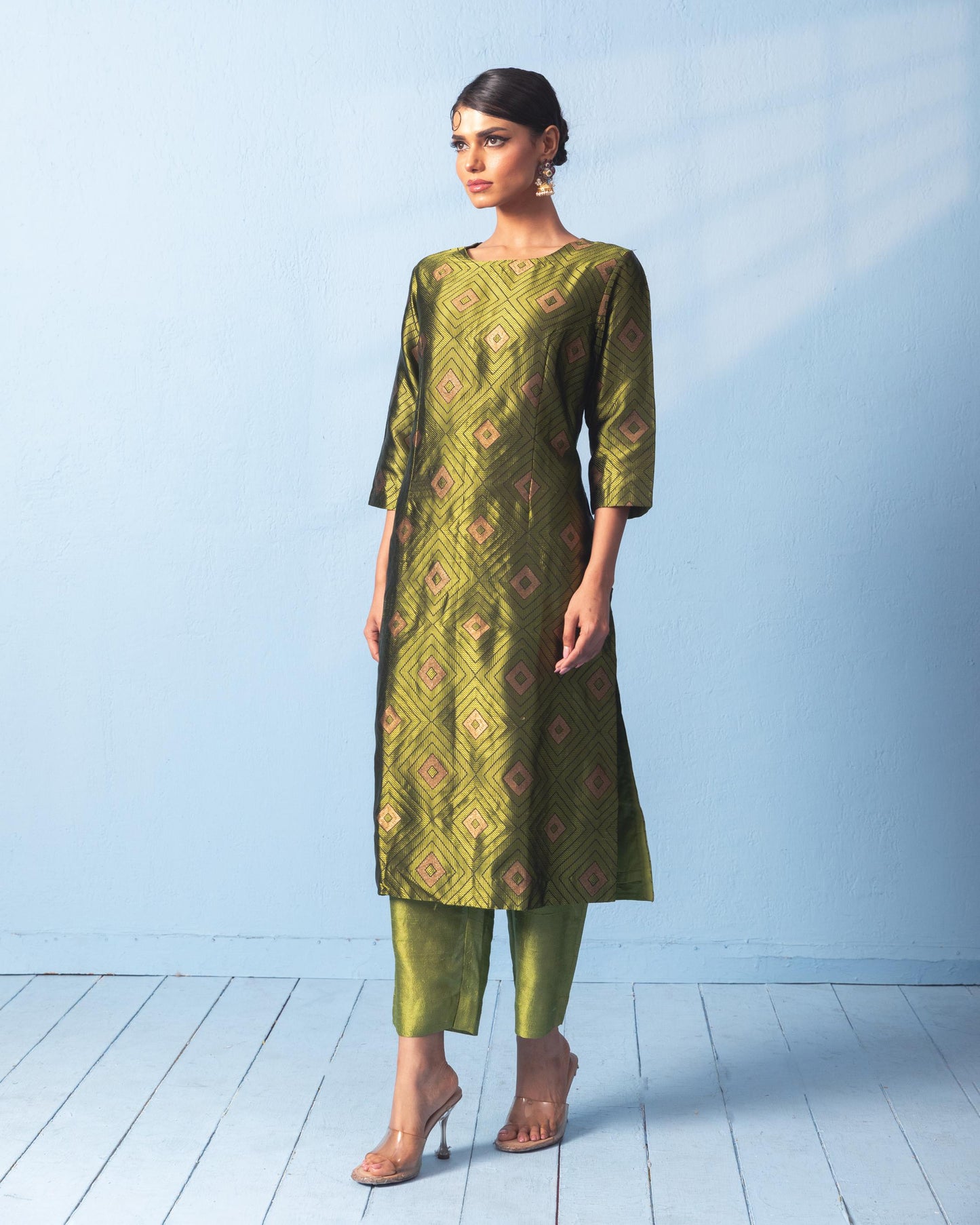 GREEN KURTA SET