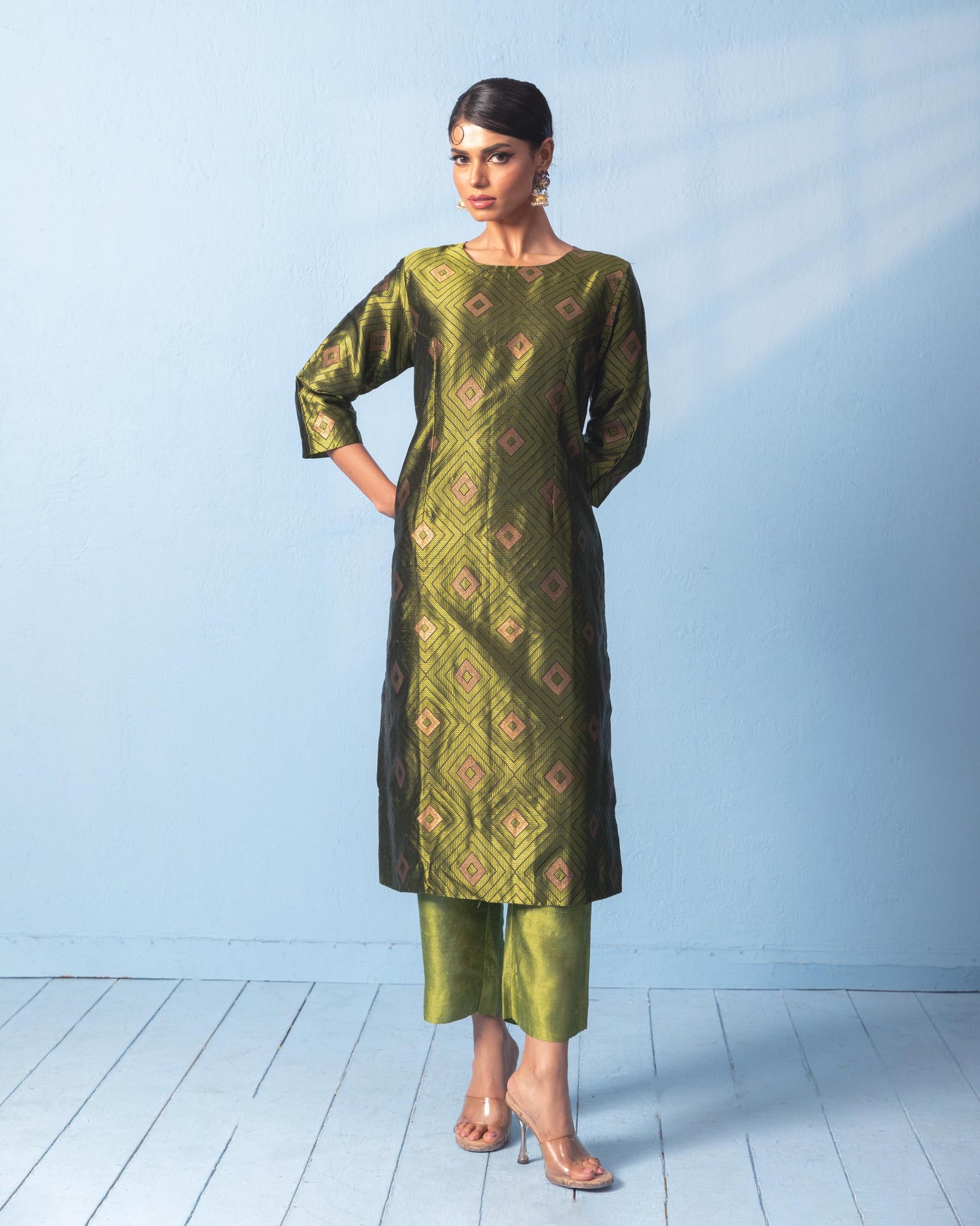 GREEN KURTA SET