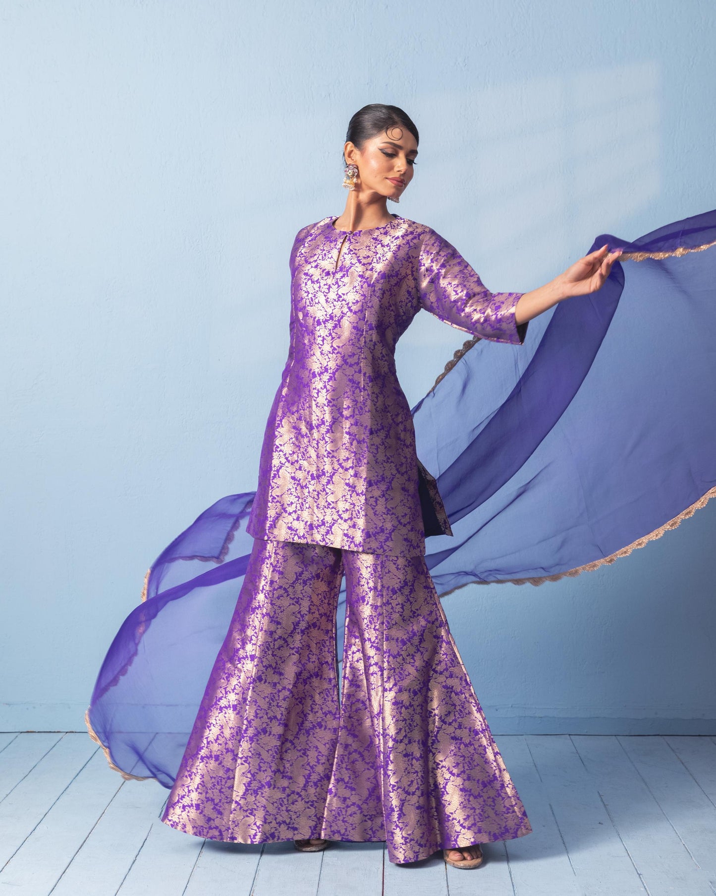 PURPLE SHARARA SET