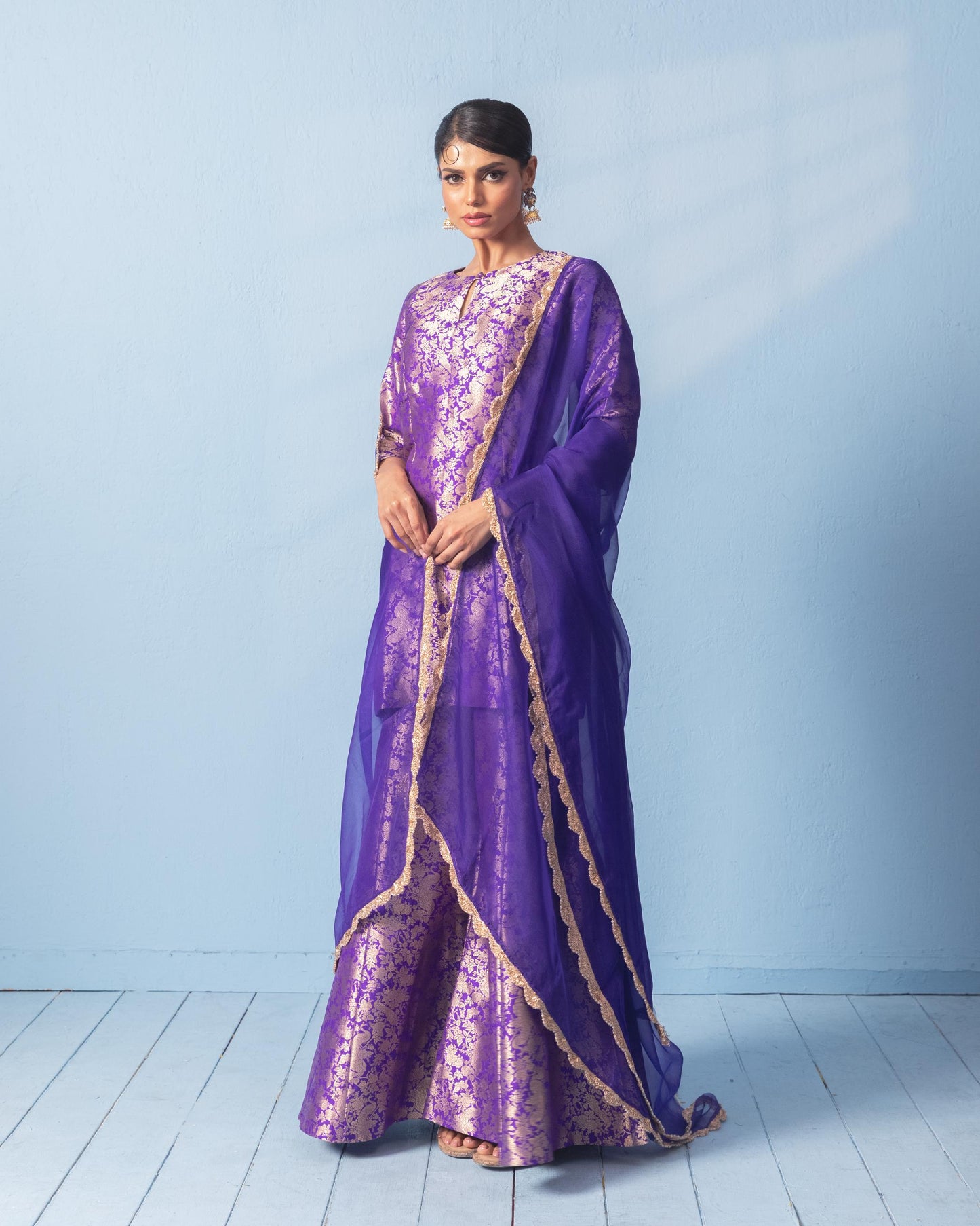PURPLE SHARARA SET