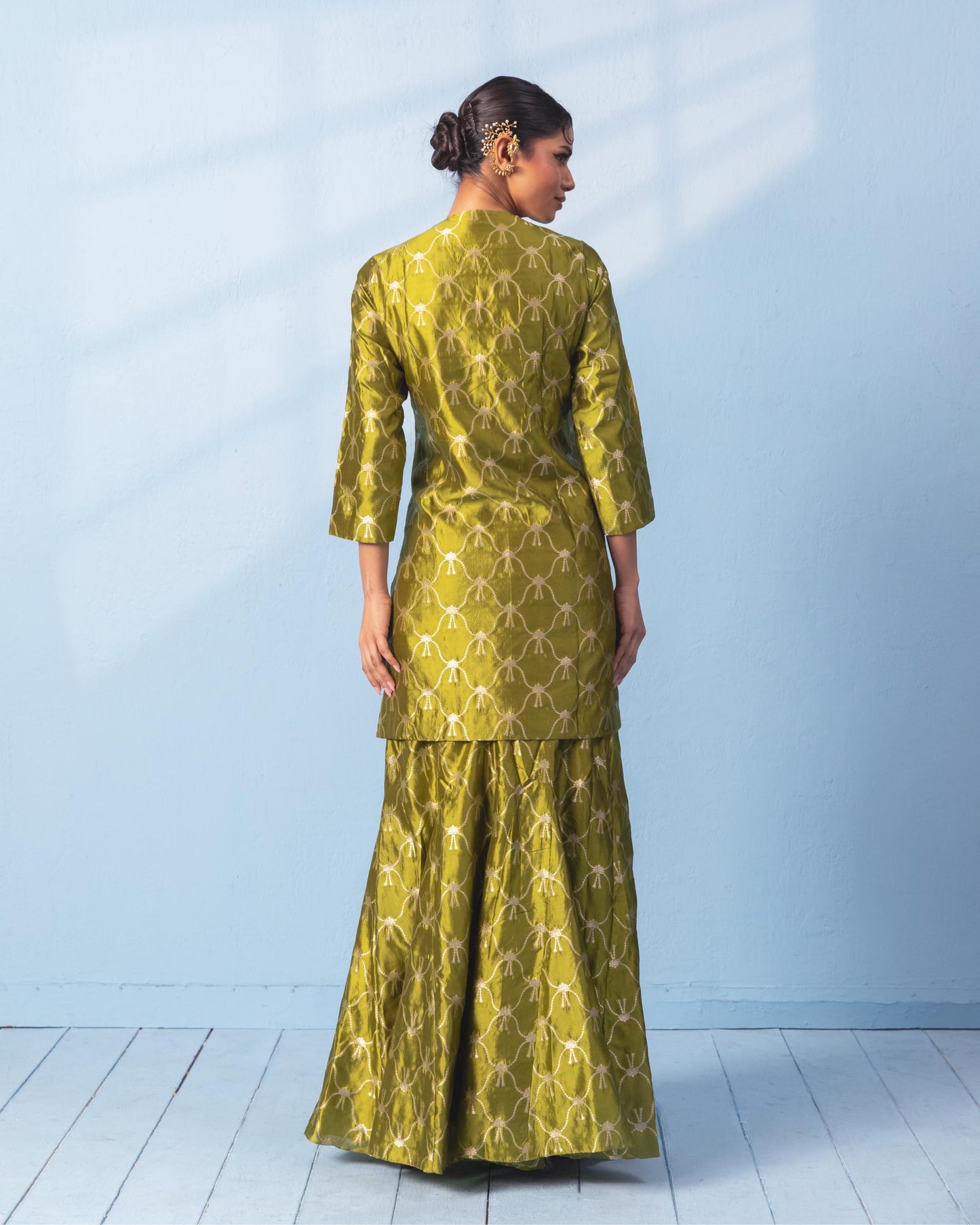 GREEN SHARARA SET