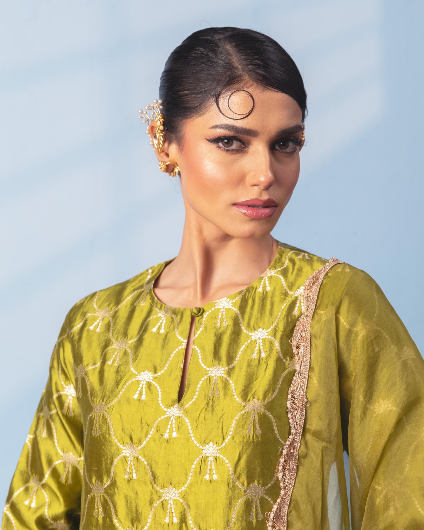 GREEN SHARARA SET