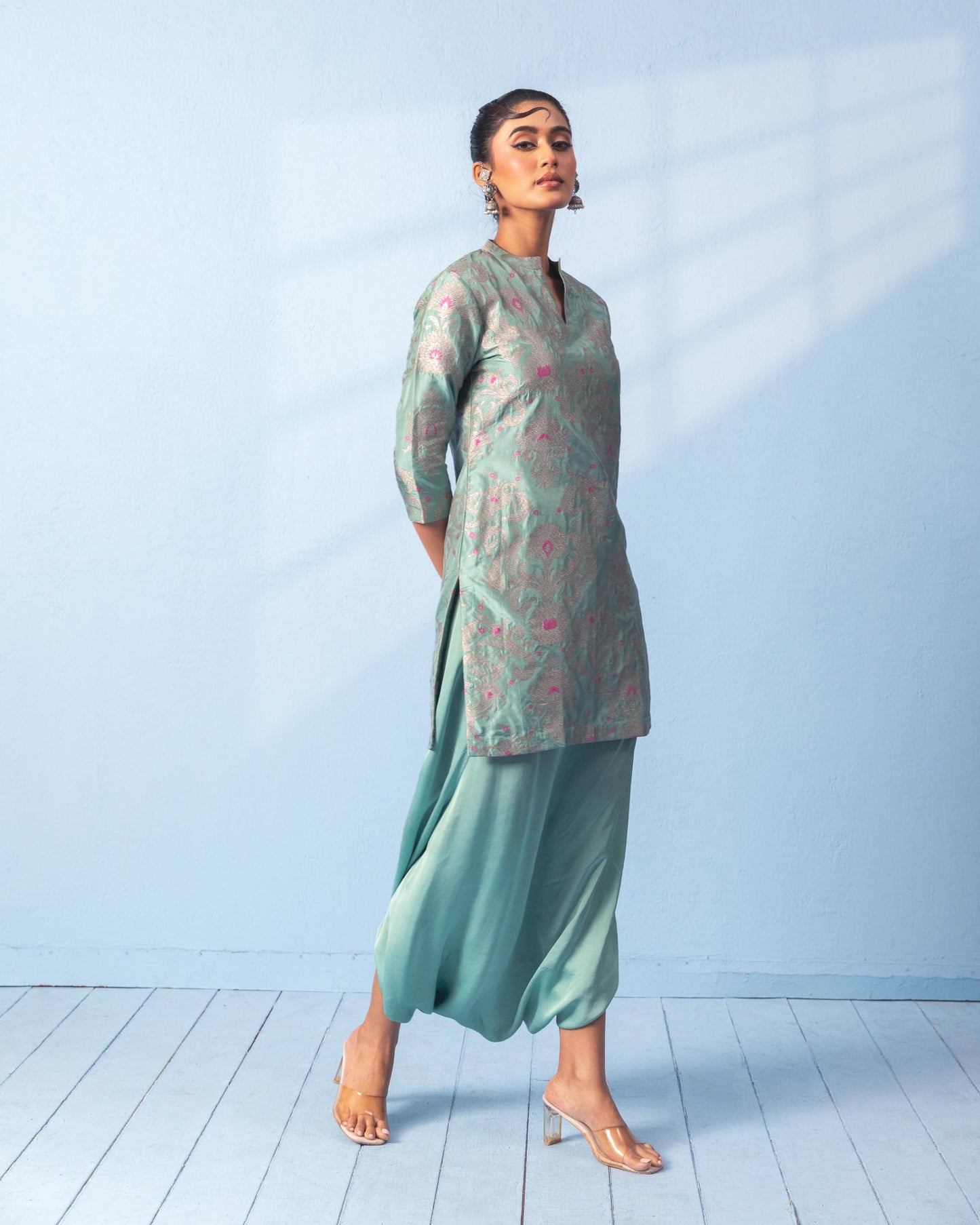GREEN & BLUE KURTA SET